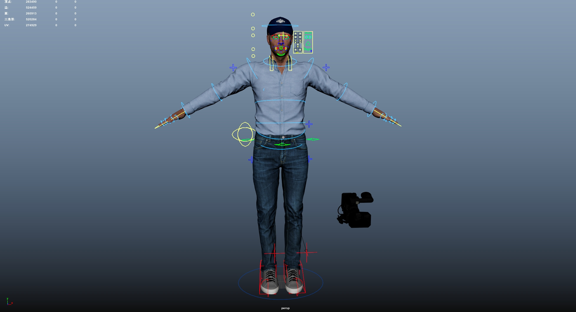 Cameraman Low-poly 3D model_22