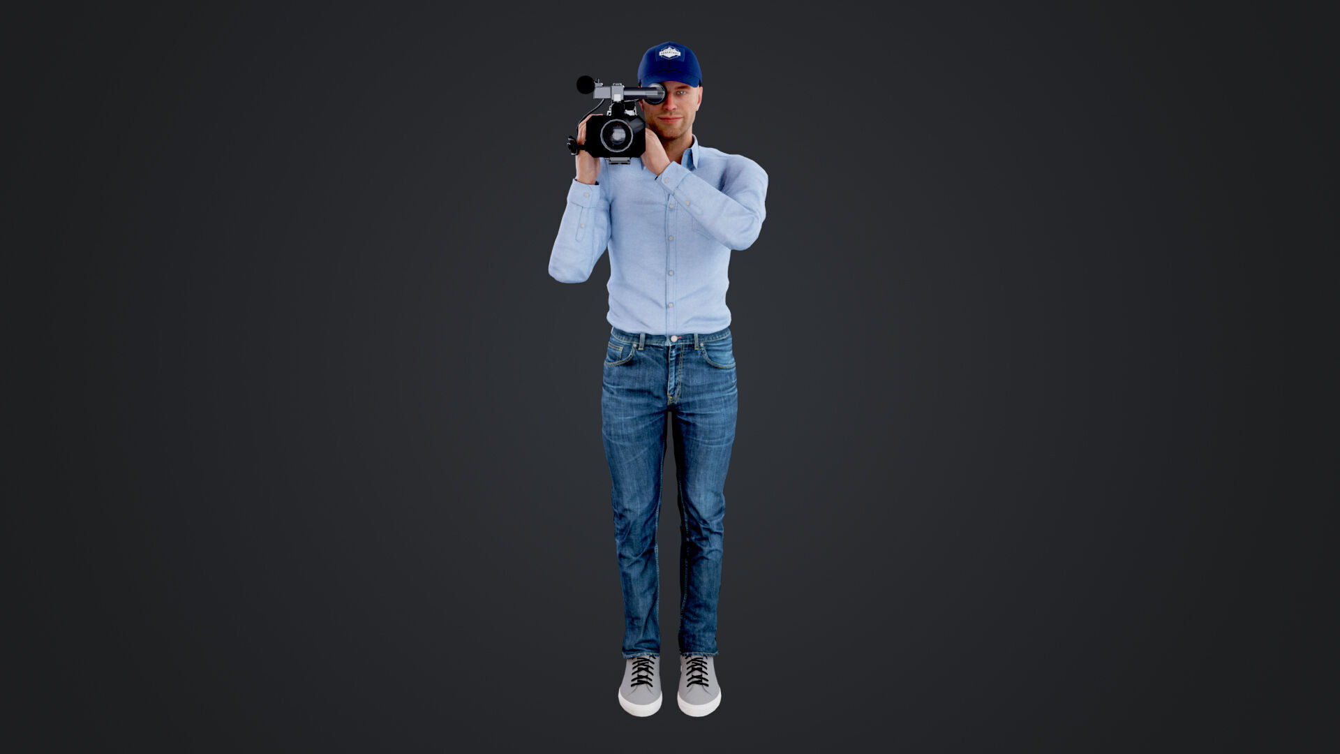 Cameraman Low-poly 3D model_2
