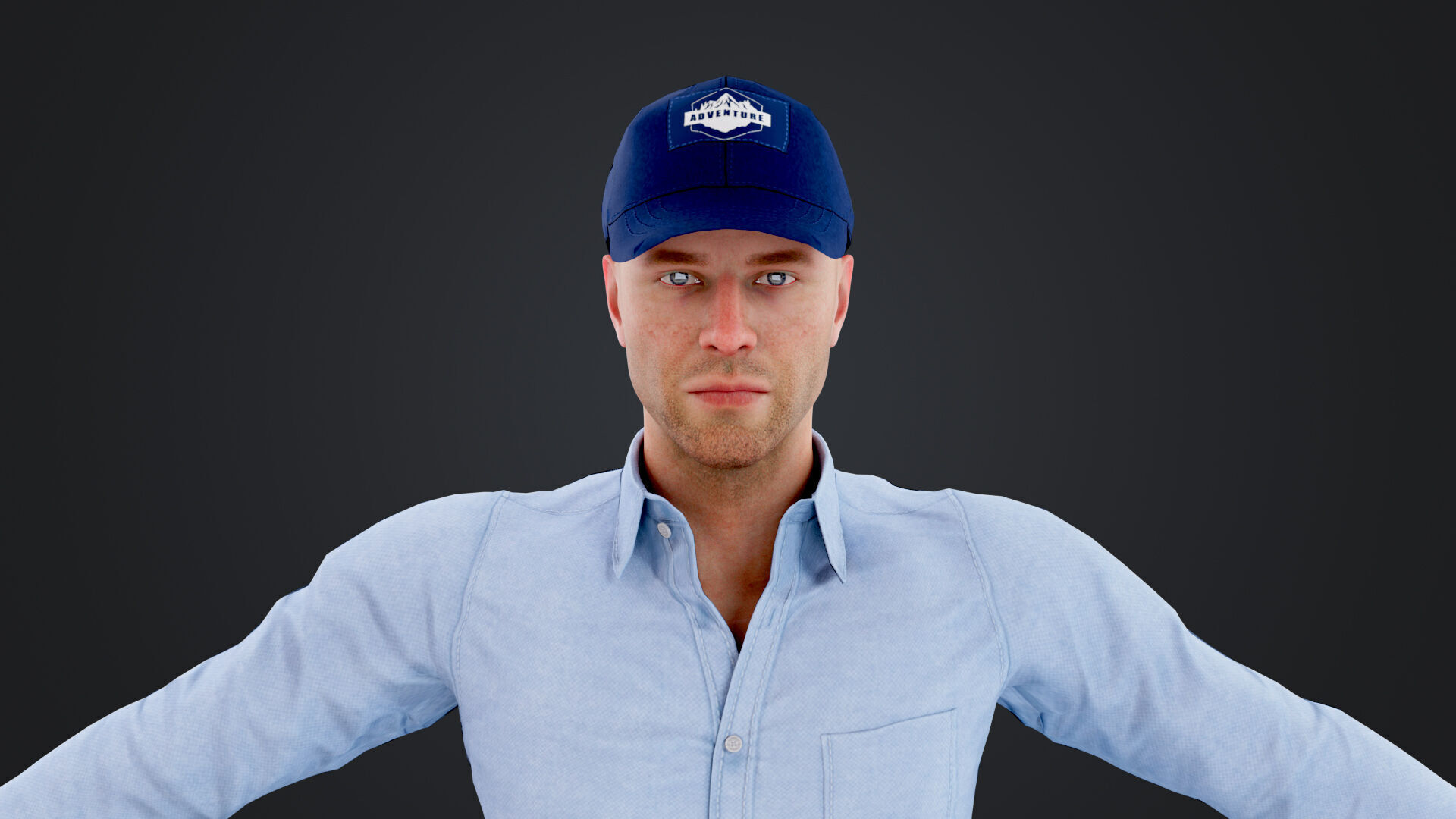 Cameraman Low-poly 3D model_11