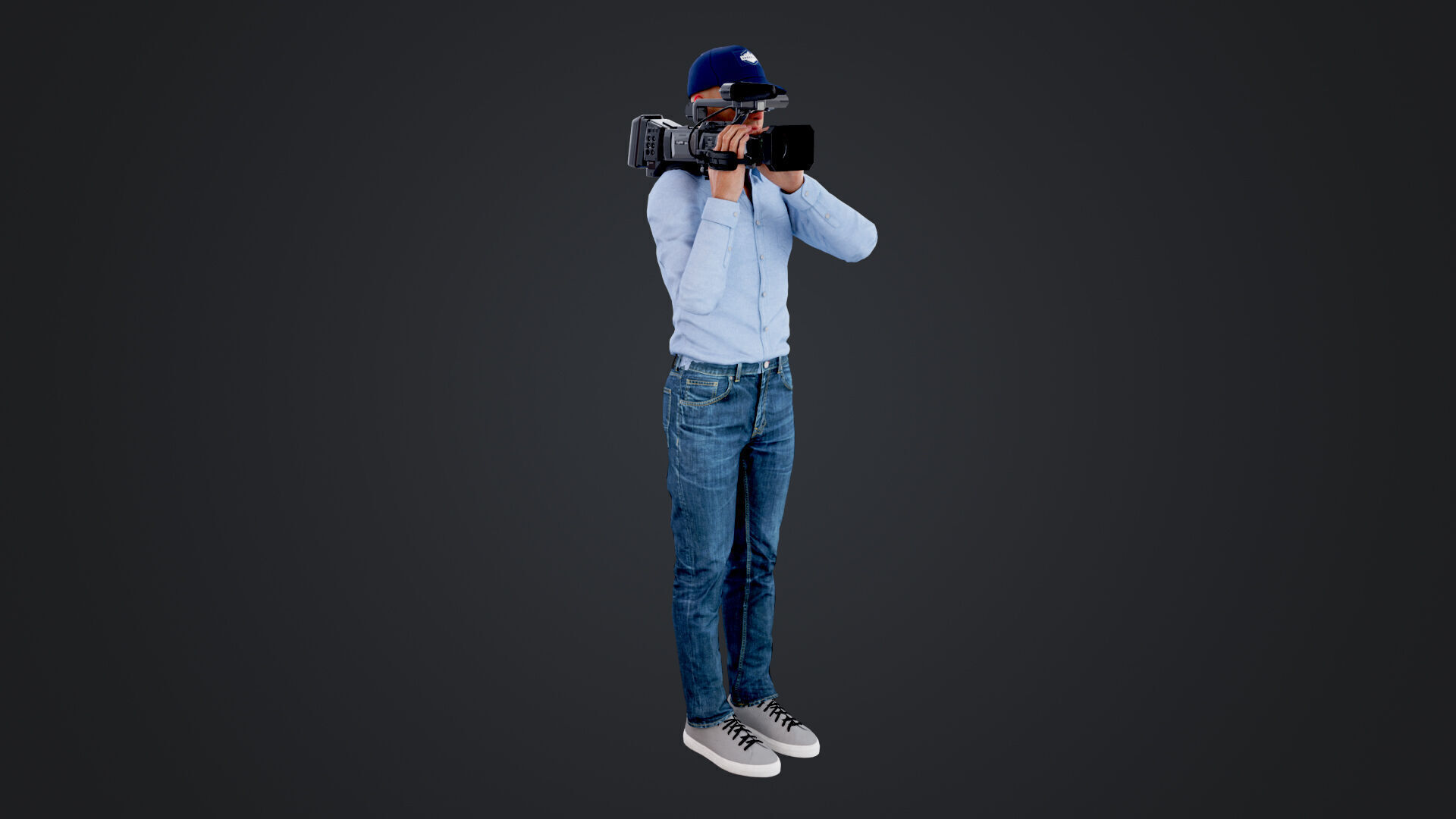Cameraman Low-poly 3D model_5