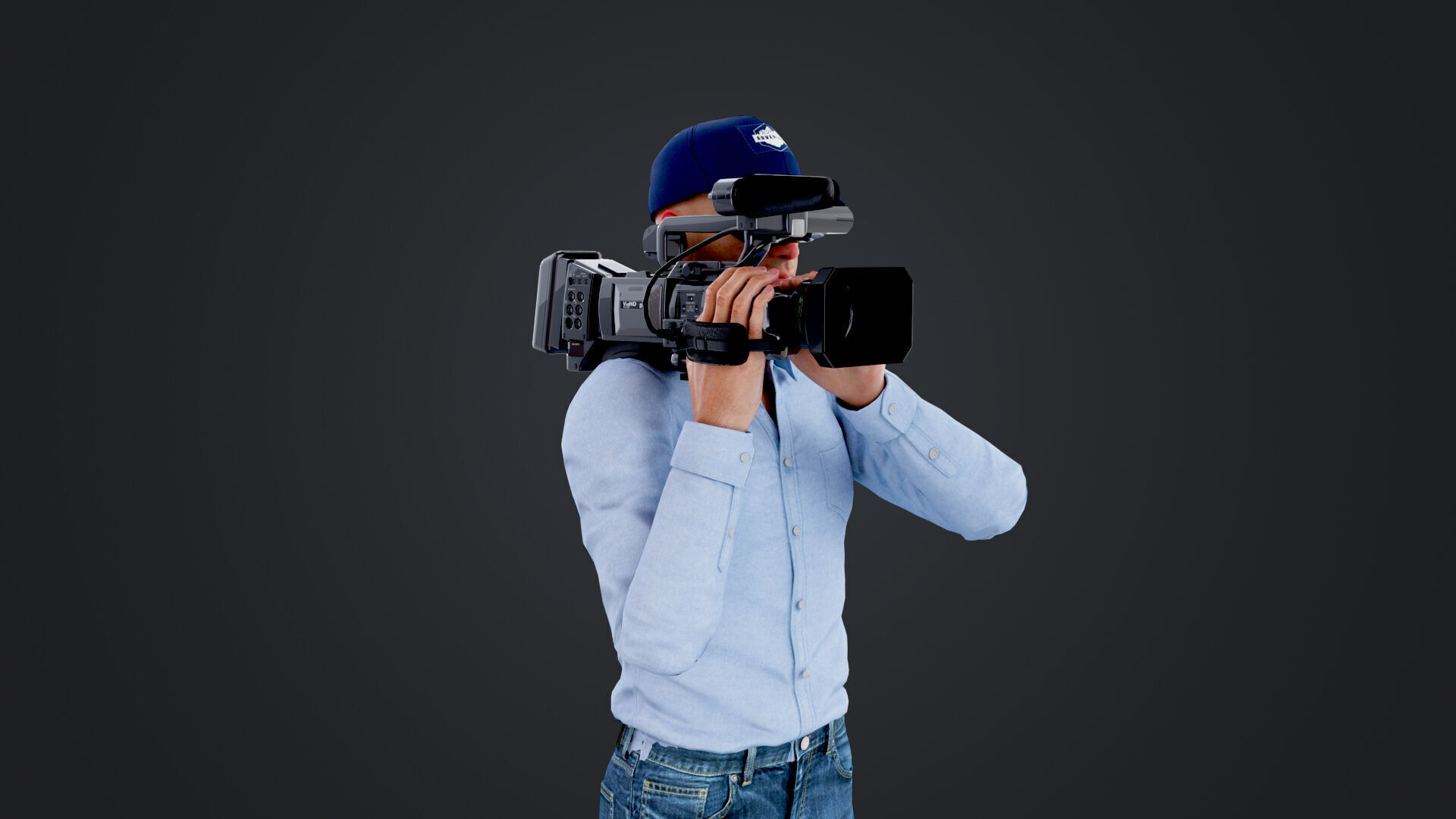 Cameraman Low-poly 3D model_21