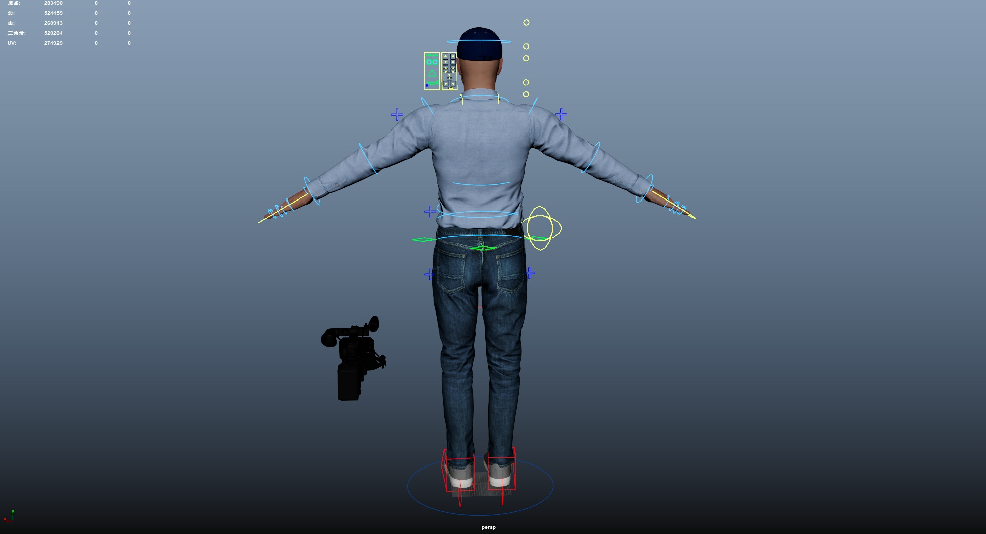 Cameraman Low-poly 3D model_26