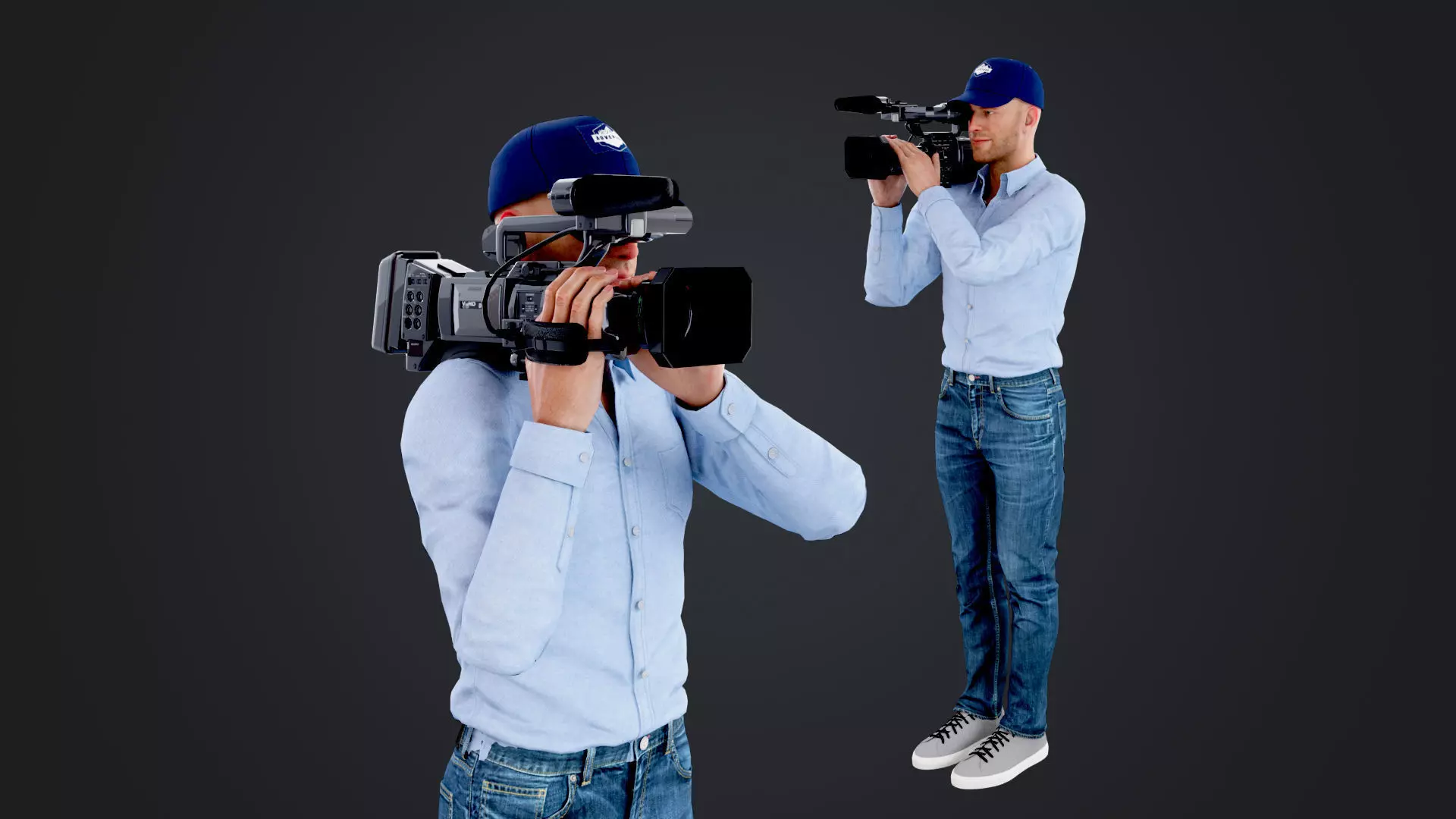 Cameraman Low-poly 3D model_0