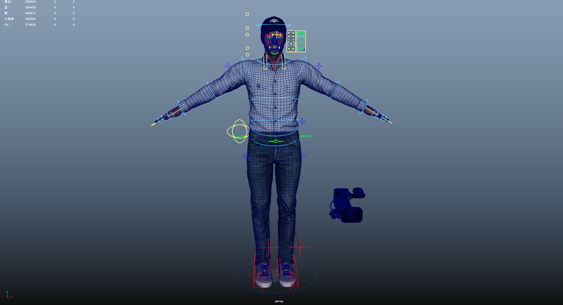 Cameraman Low-poly 3D model_23