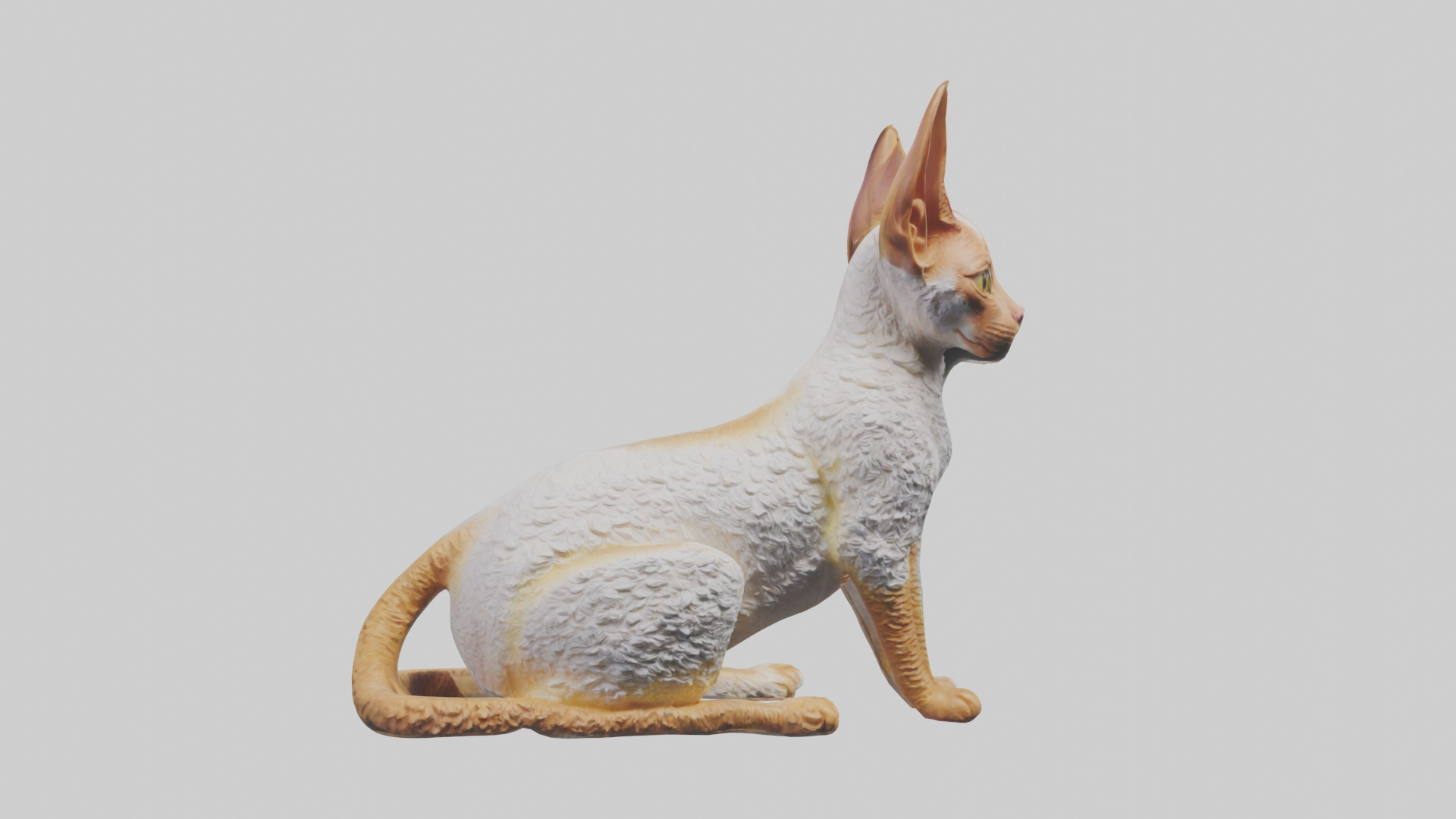 Cornish Rex statue model Low-poly 3D model_17