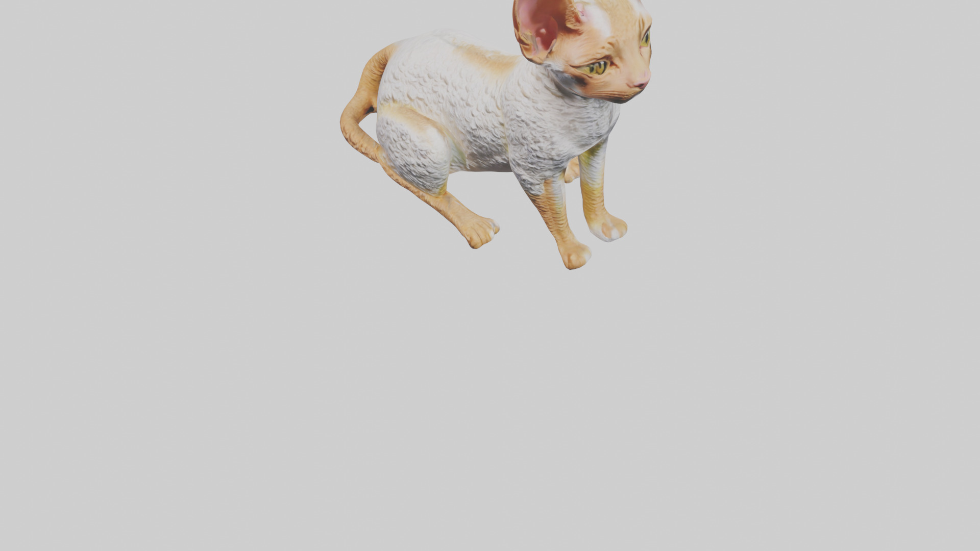 Cornish Rex statue model Low-poly 3D model_7