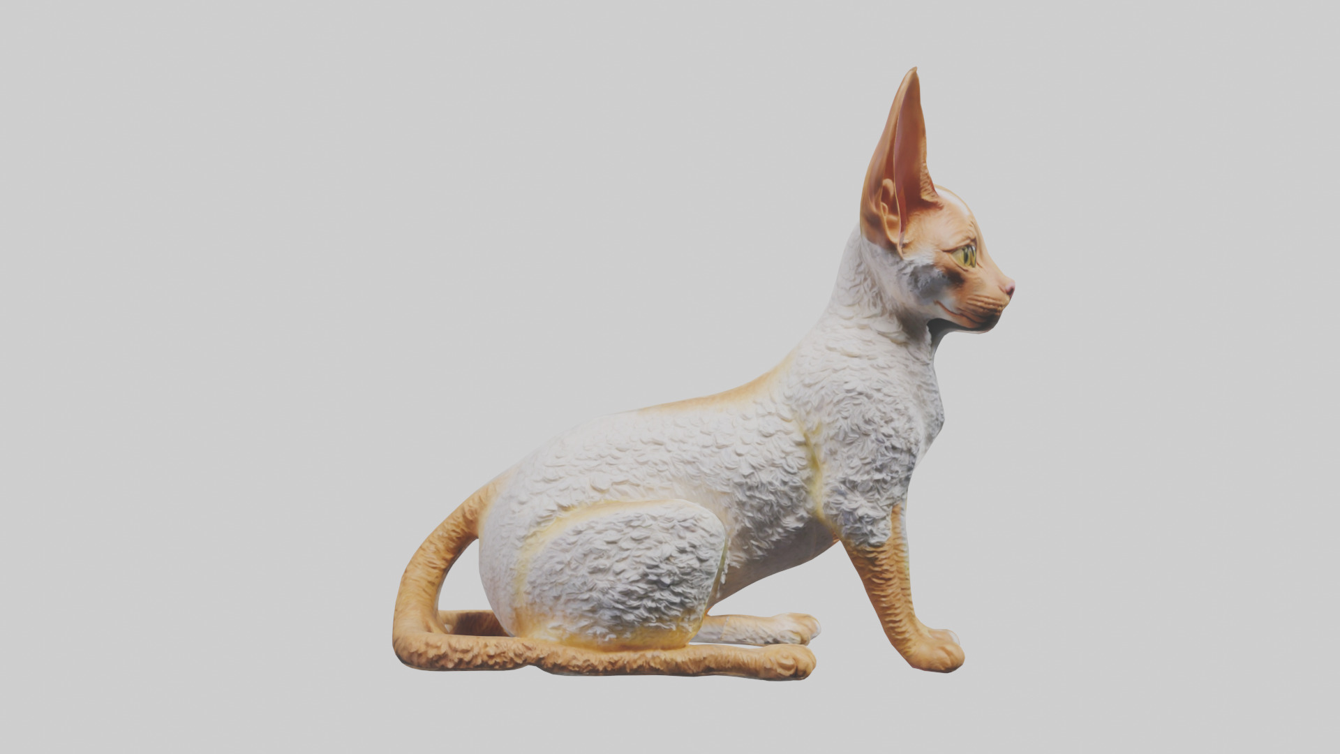 Cornish Rex statue model Low-poly 3D model_12