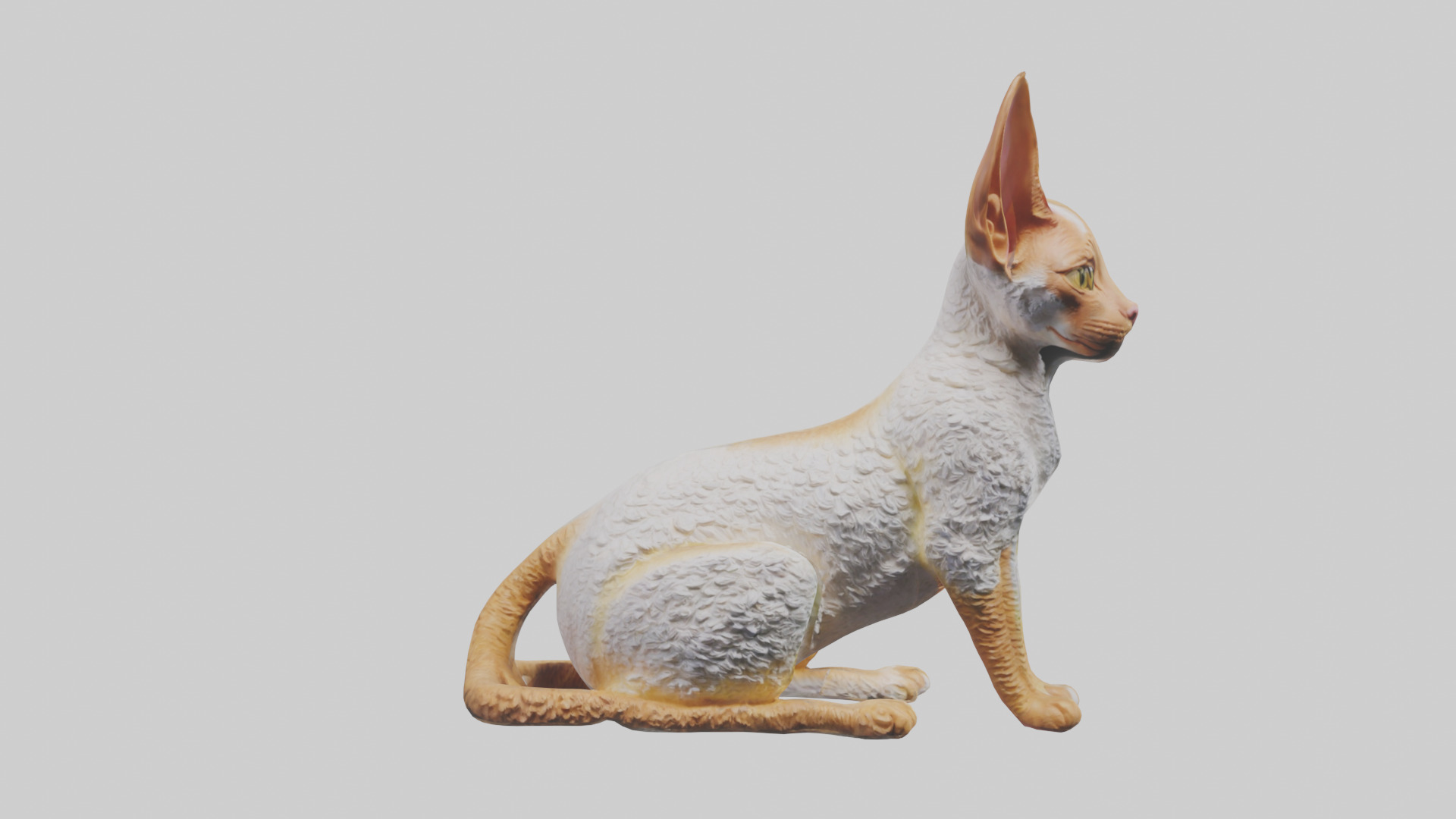 Cornish Rex statue model Low-poly 3D model_15