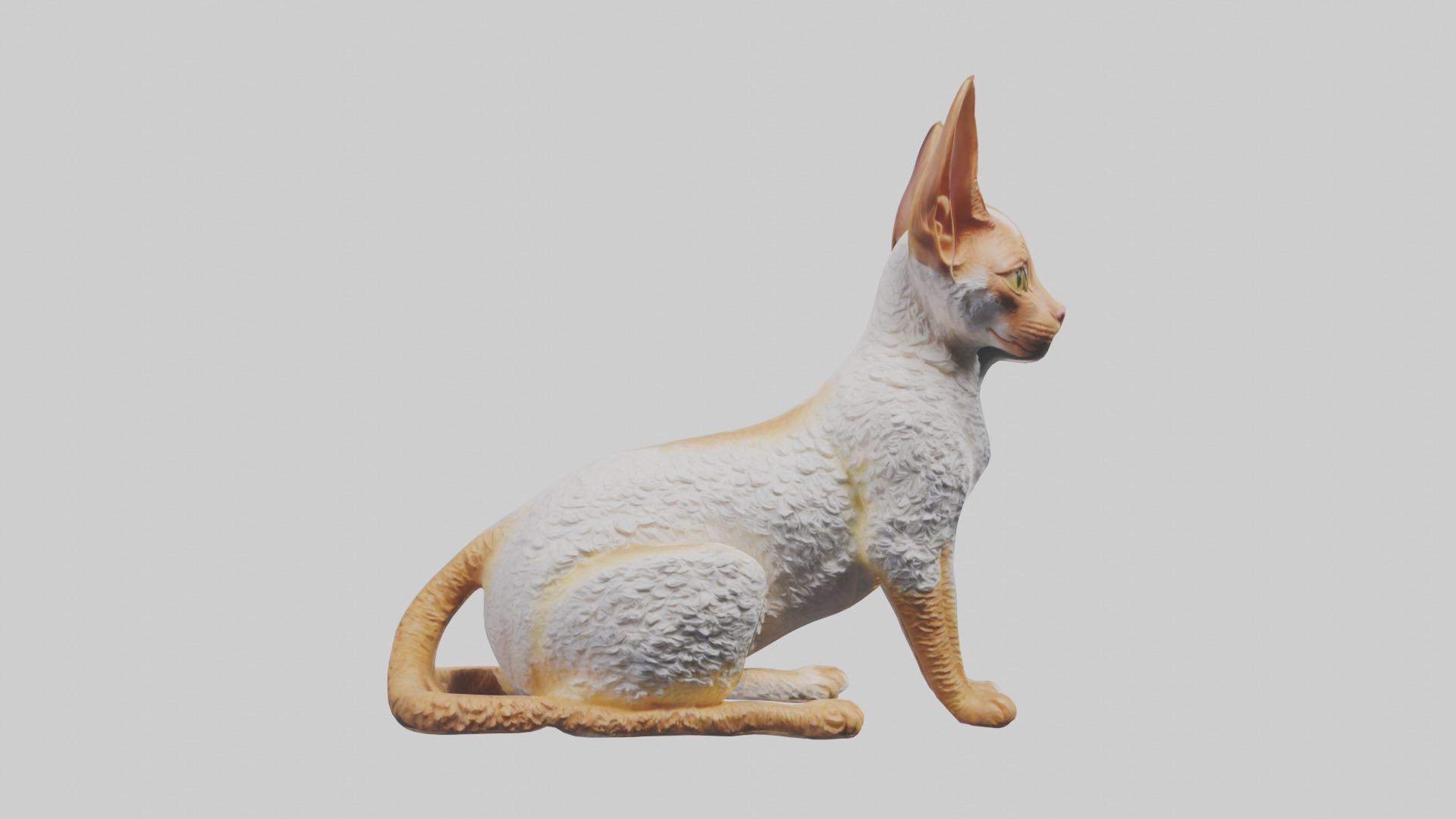 Cornish Rex statue model Low-poly 3D model_1