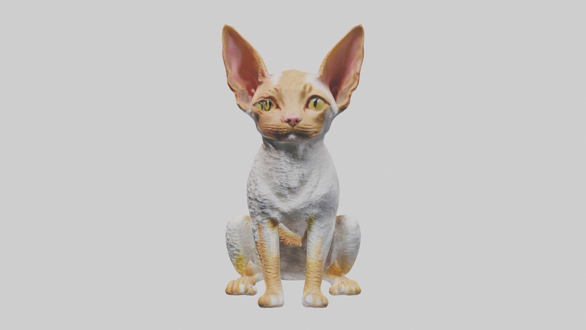 Cornish Rex statue model Low-poly 3D model_22