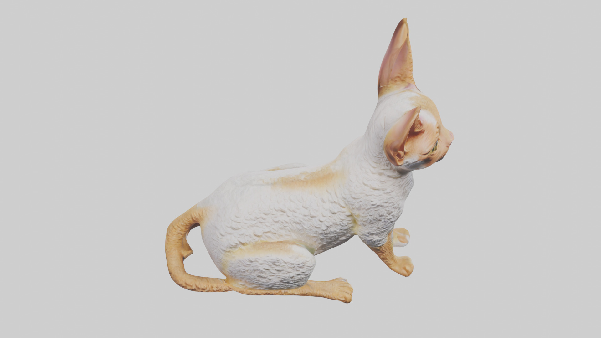 Cornish Rex statue model Low-poly 3D model_26