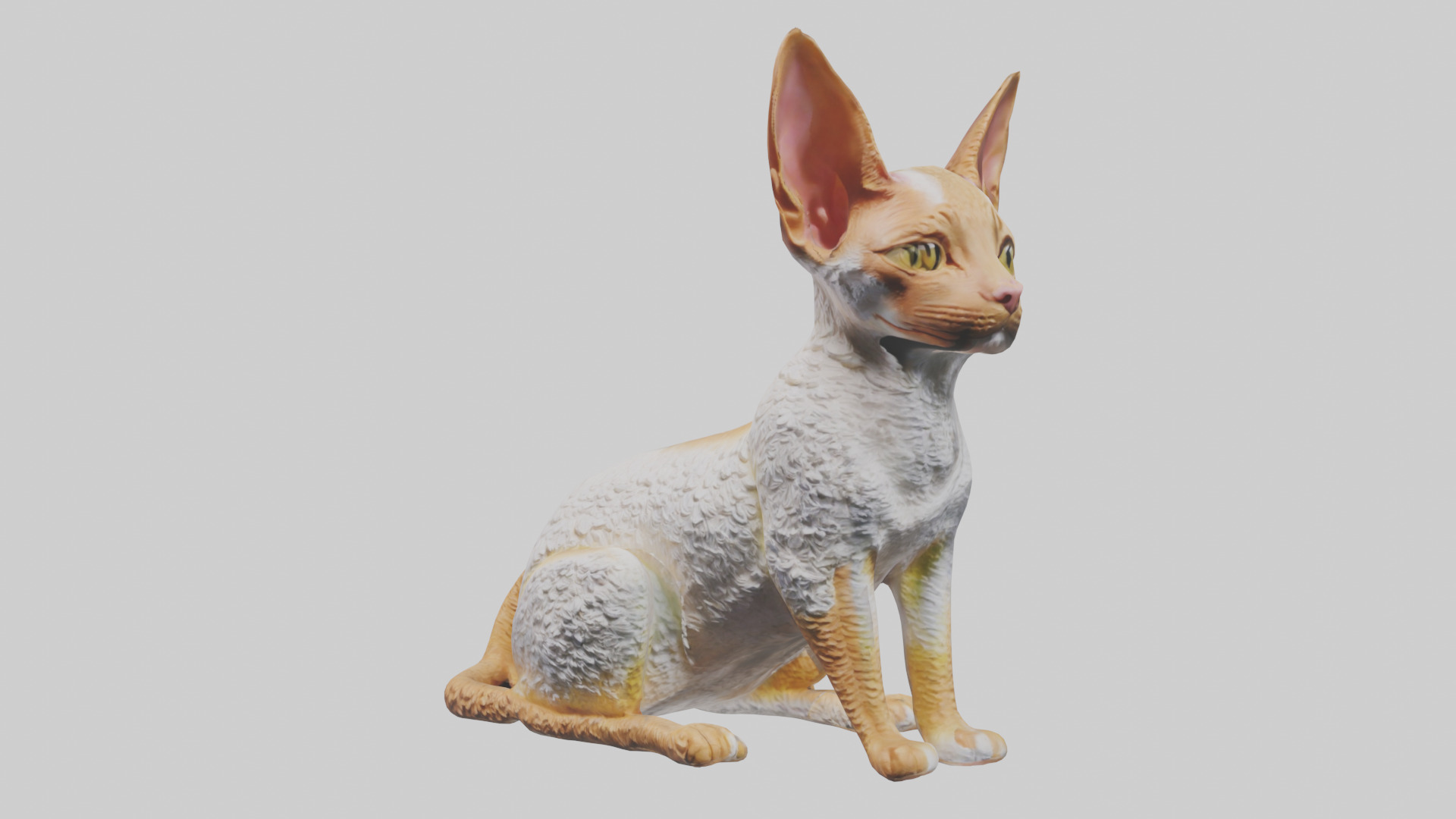 Cornish Rex statue model Low-poly 3D model_11