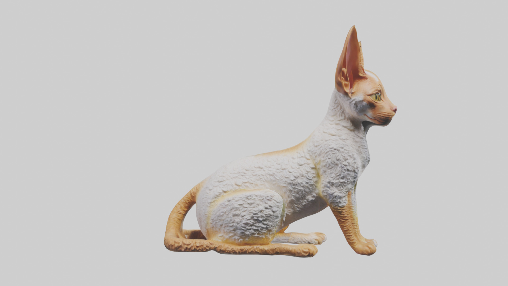 Cornish Rex statue model Low-poly 3D model_13