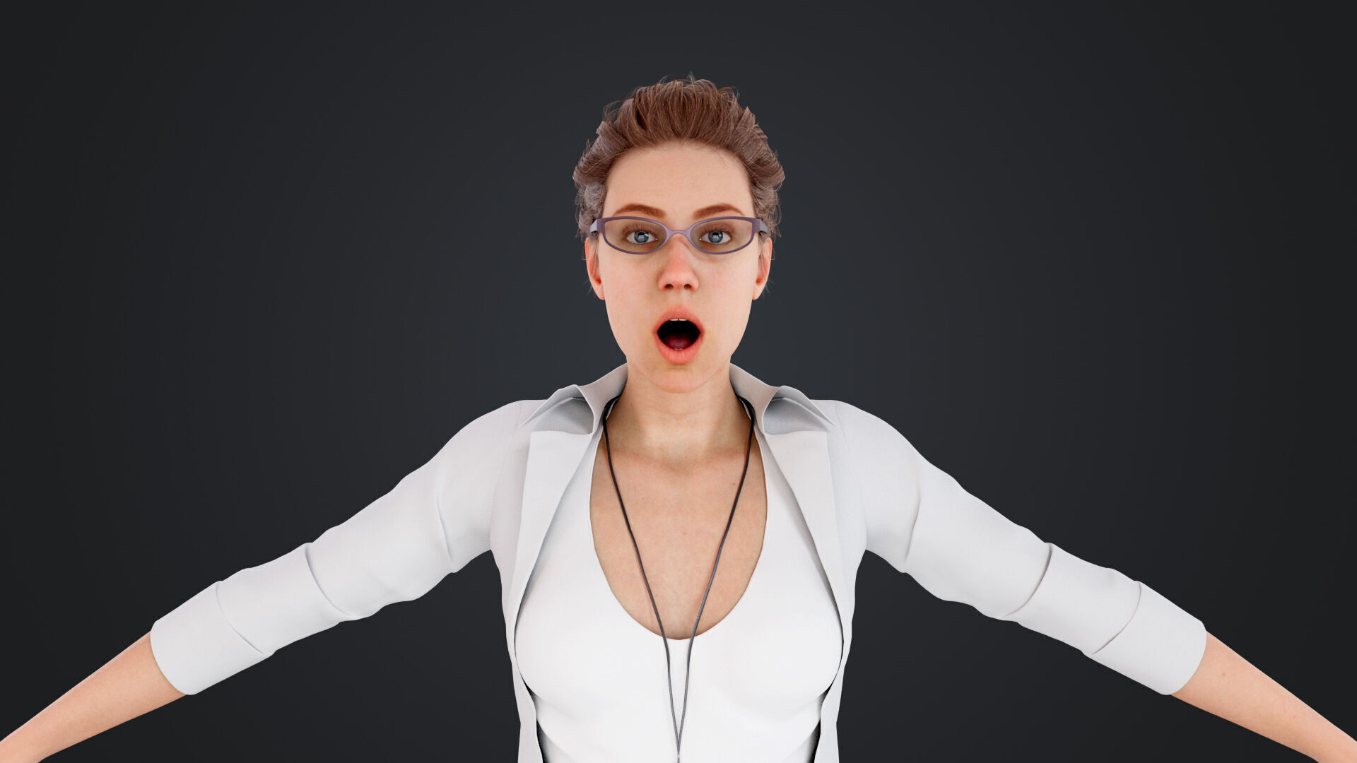 Reporter and Cameraman Low-poly 3D model_25