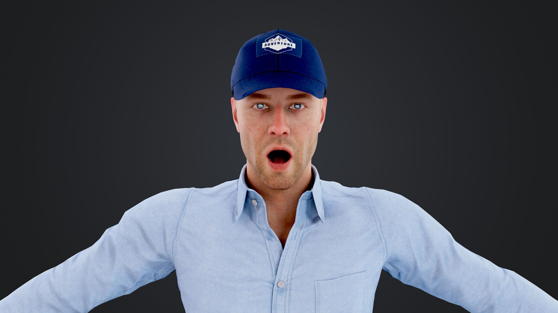 Reporter and Cameraman Low-poly 3D model_40