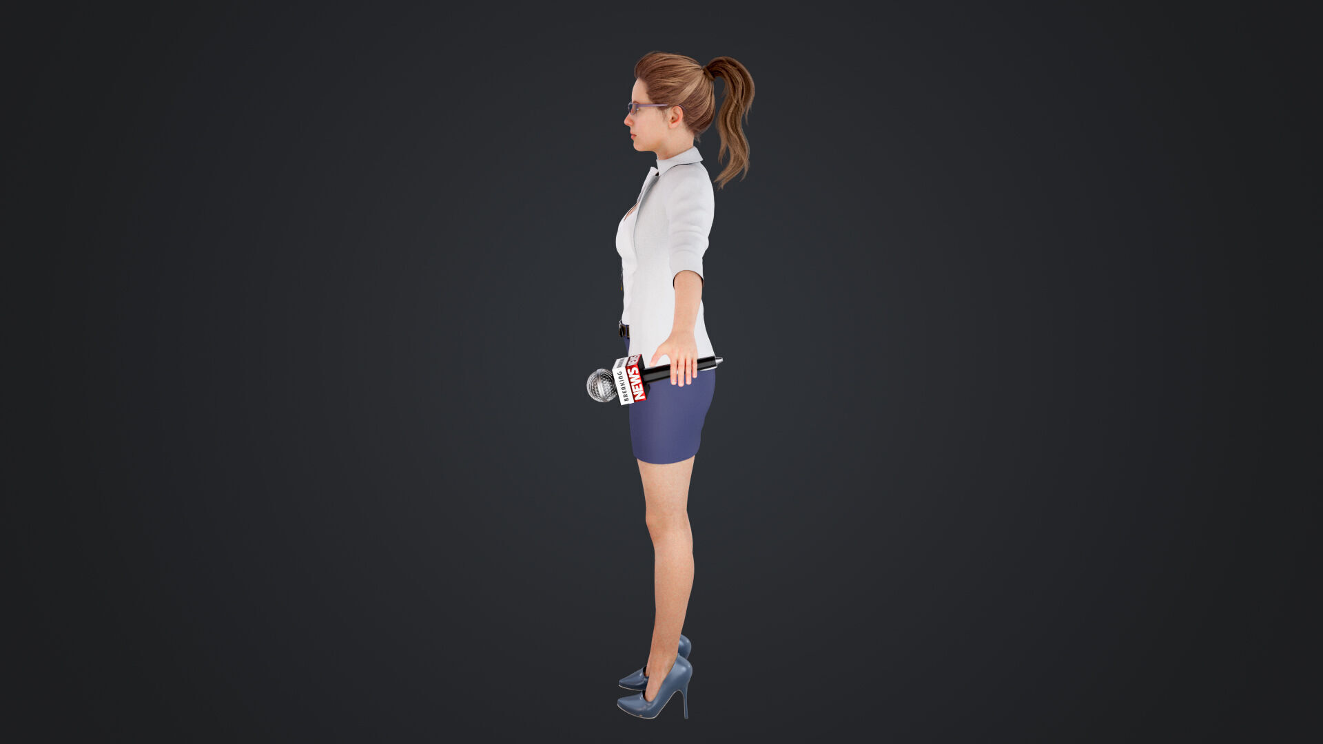 Reporter and Cameraman Low-poly 3D model_14