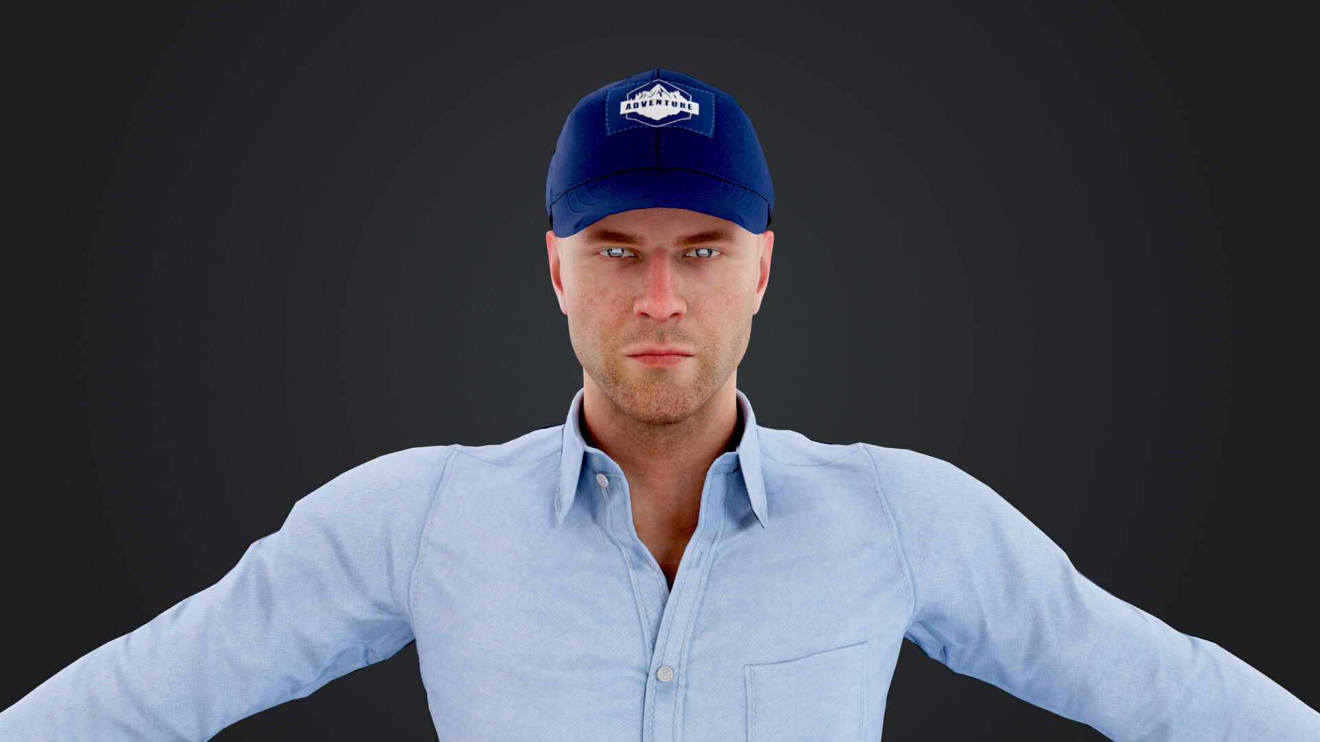 Reporter and Cameraman Low-poly 3D model_38