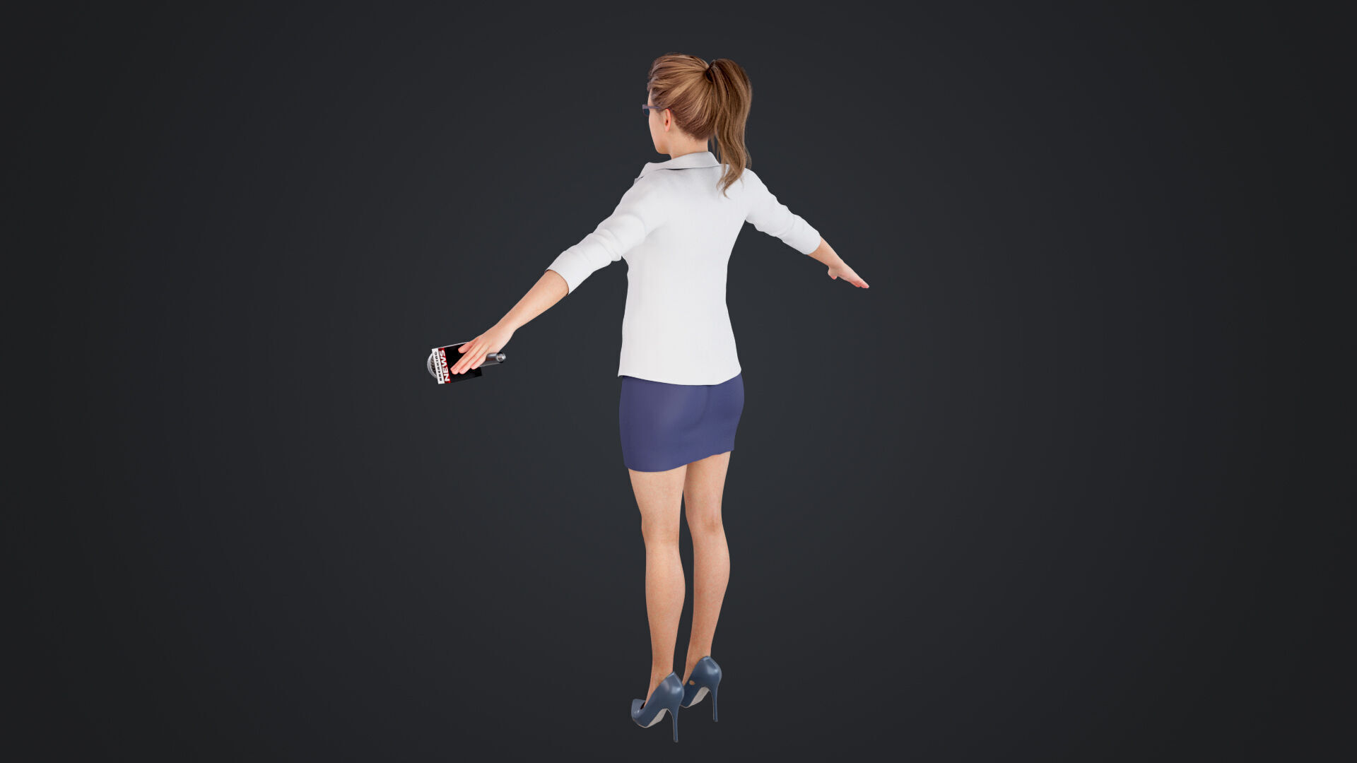 Reporter and Cameraman Low-poly 3D model_15