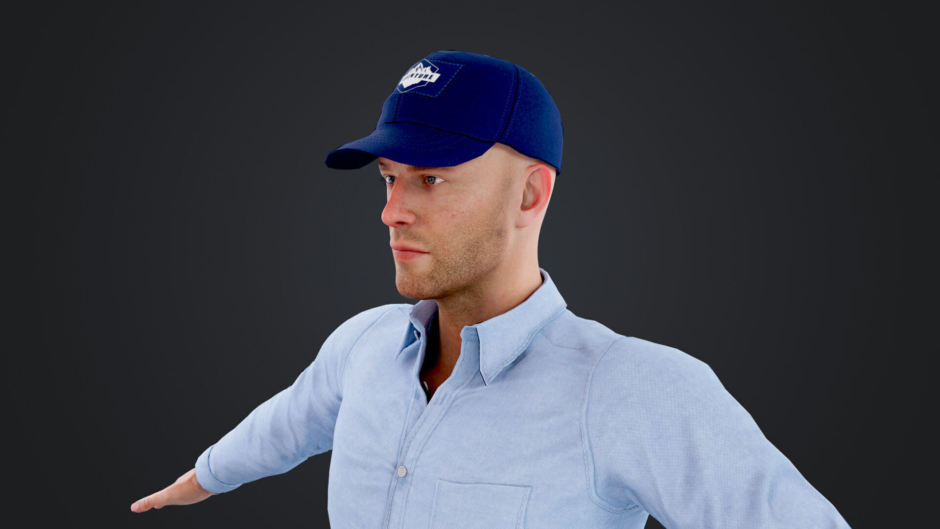 Reporter and Cameraman Low-poly 3D model_33