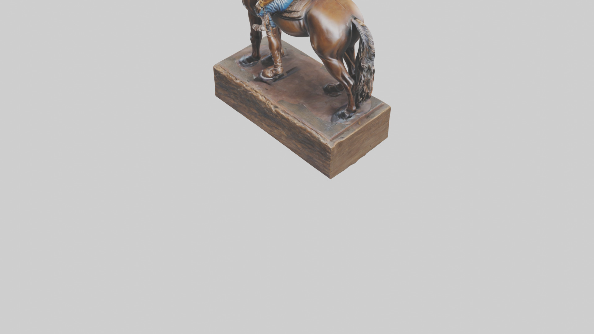 Cowboy and Horse statue model Low-poly 3D model_5