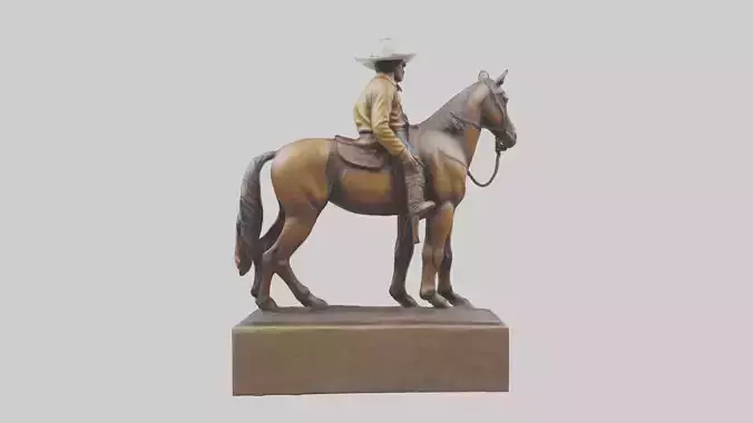 Cowboy and Horse statue model Low-poly 3D model Cowboy and Horse statue model Low-poly 3D model
