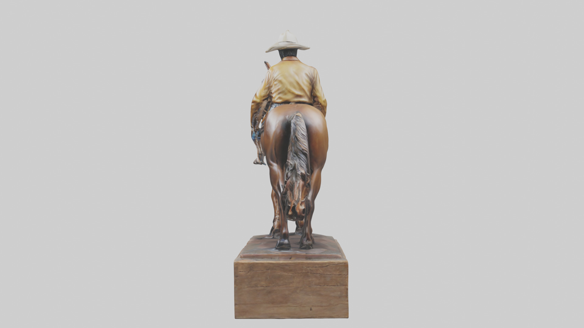 Cowboy and Horse statue model Low-poly 3D model_22