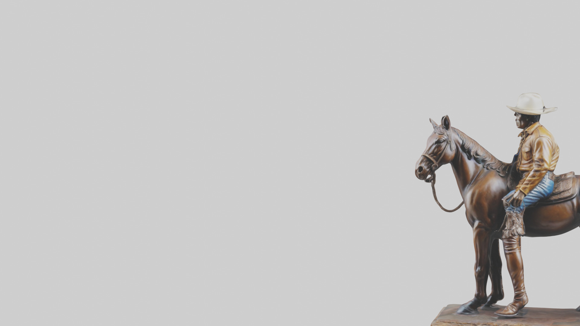 Cowboy and Horse statue model Low-poly 3D model_21