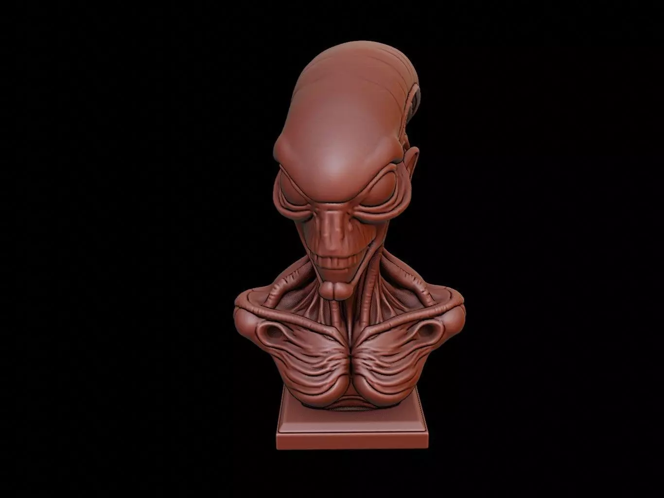 Alien Bust 3D print model_0