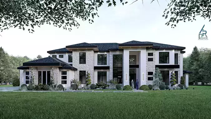 Modern House Number 3 - Stl-Dae file - 3d model Only 3D print model