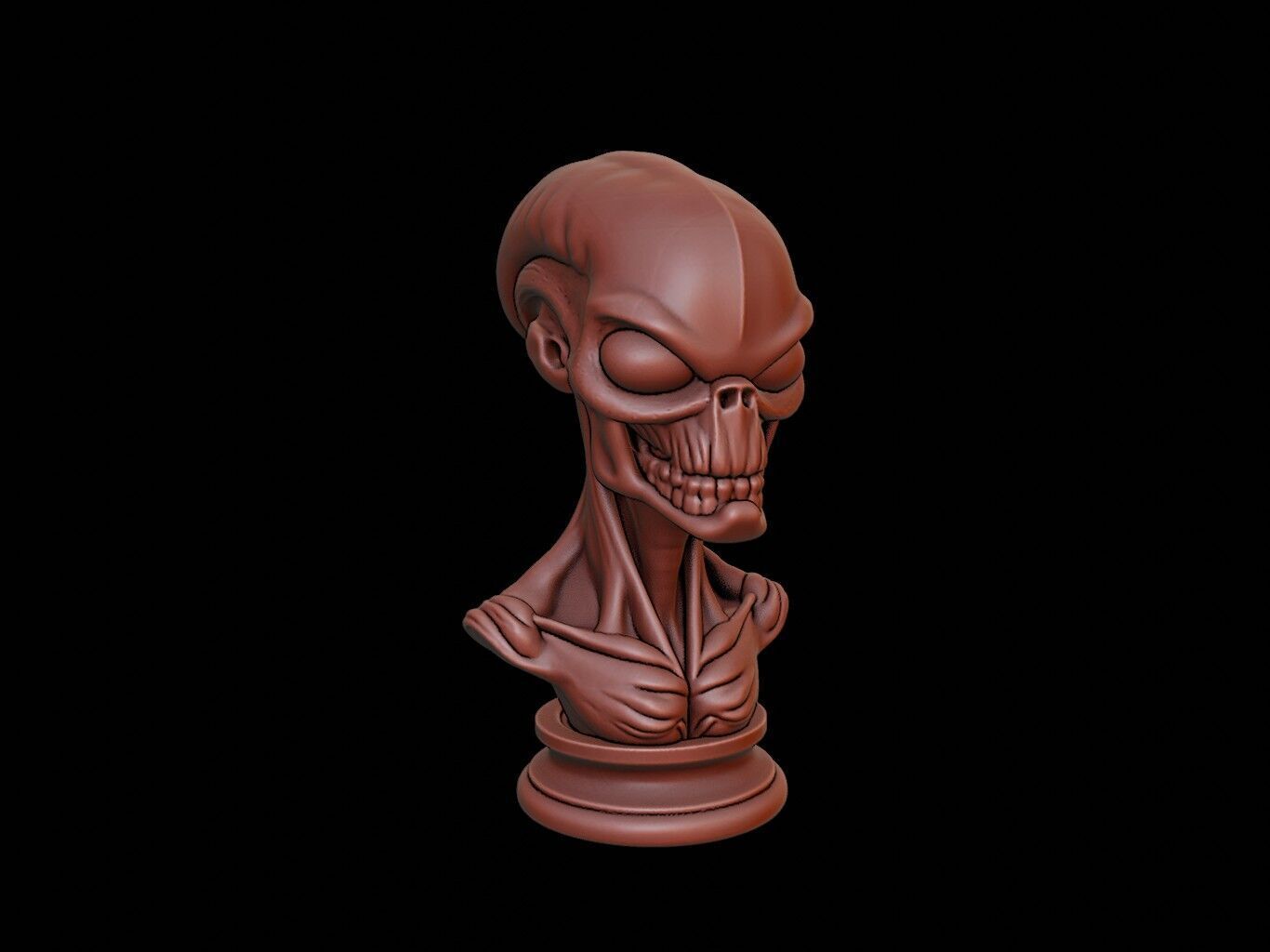 Alien Bust 3D print model_1