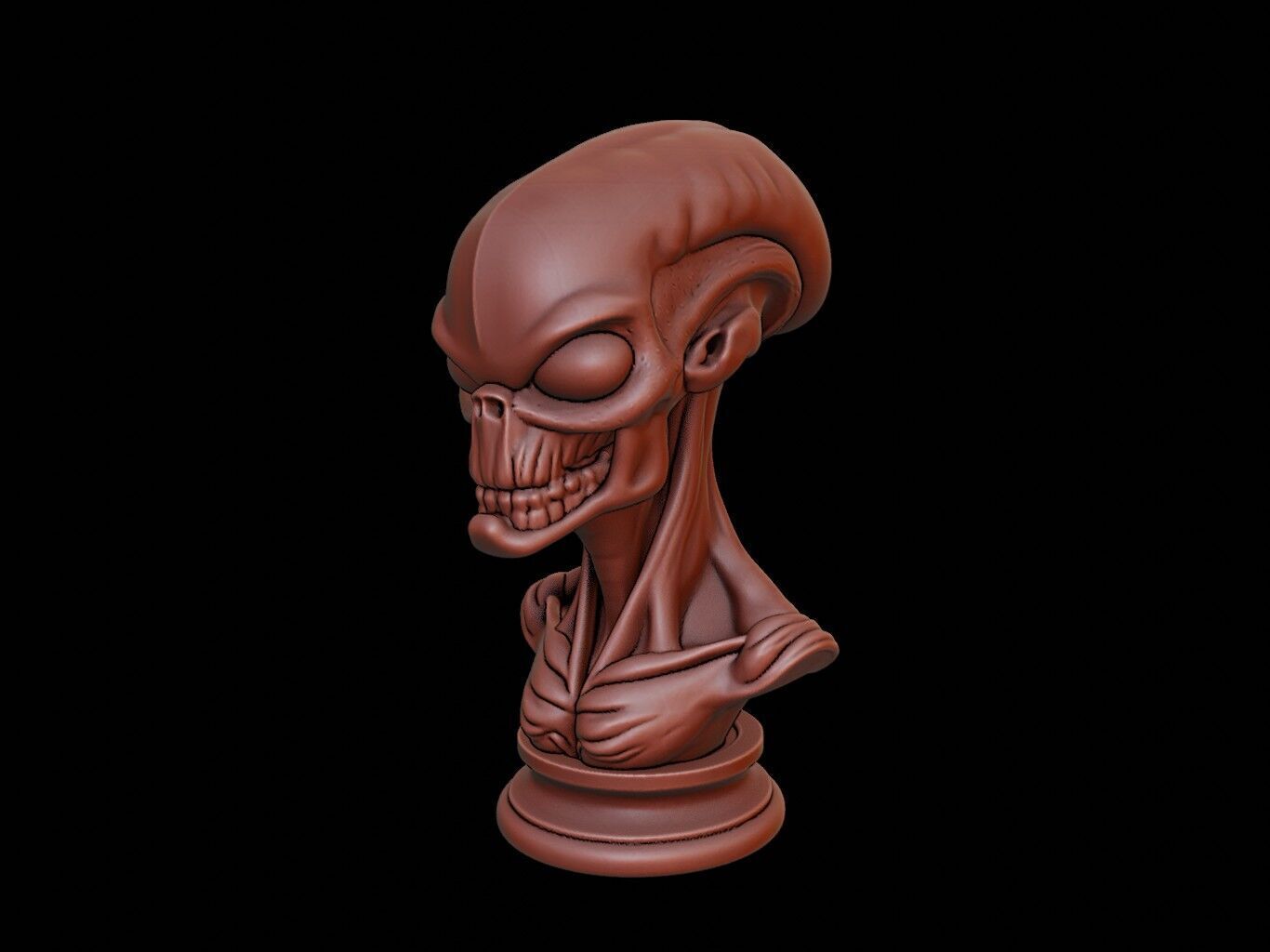 Alien Bust 3D print model_2
