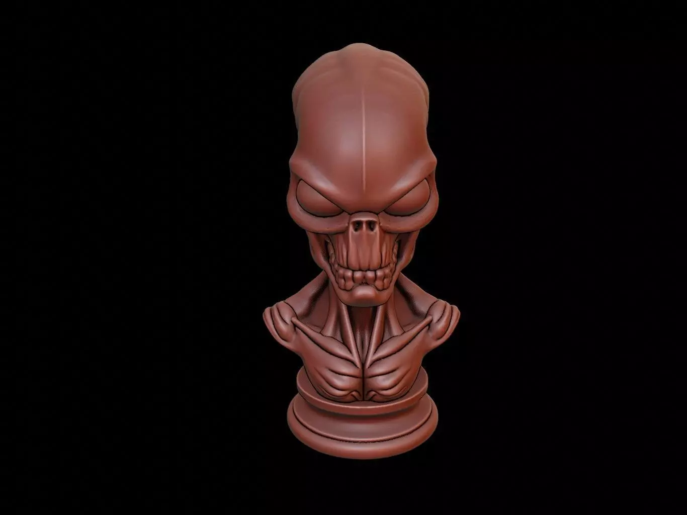 Alien Bust 3D print model_0