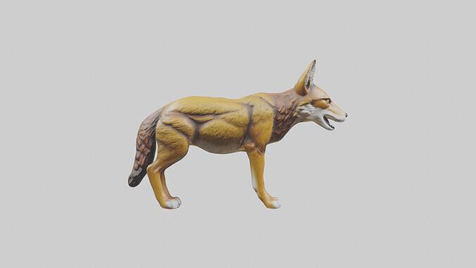 Coyote statue model Low-poly 3D model