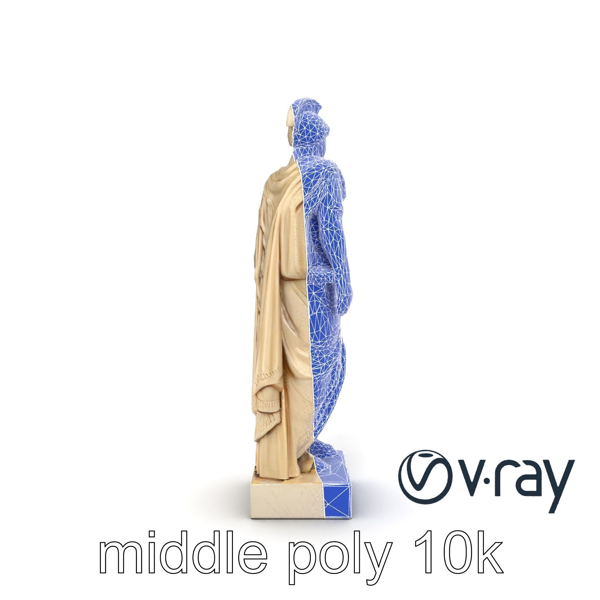 Charioteer of Delphi Statue model pack Low-poly 3D model_23