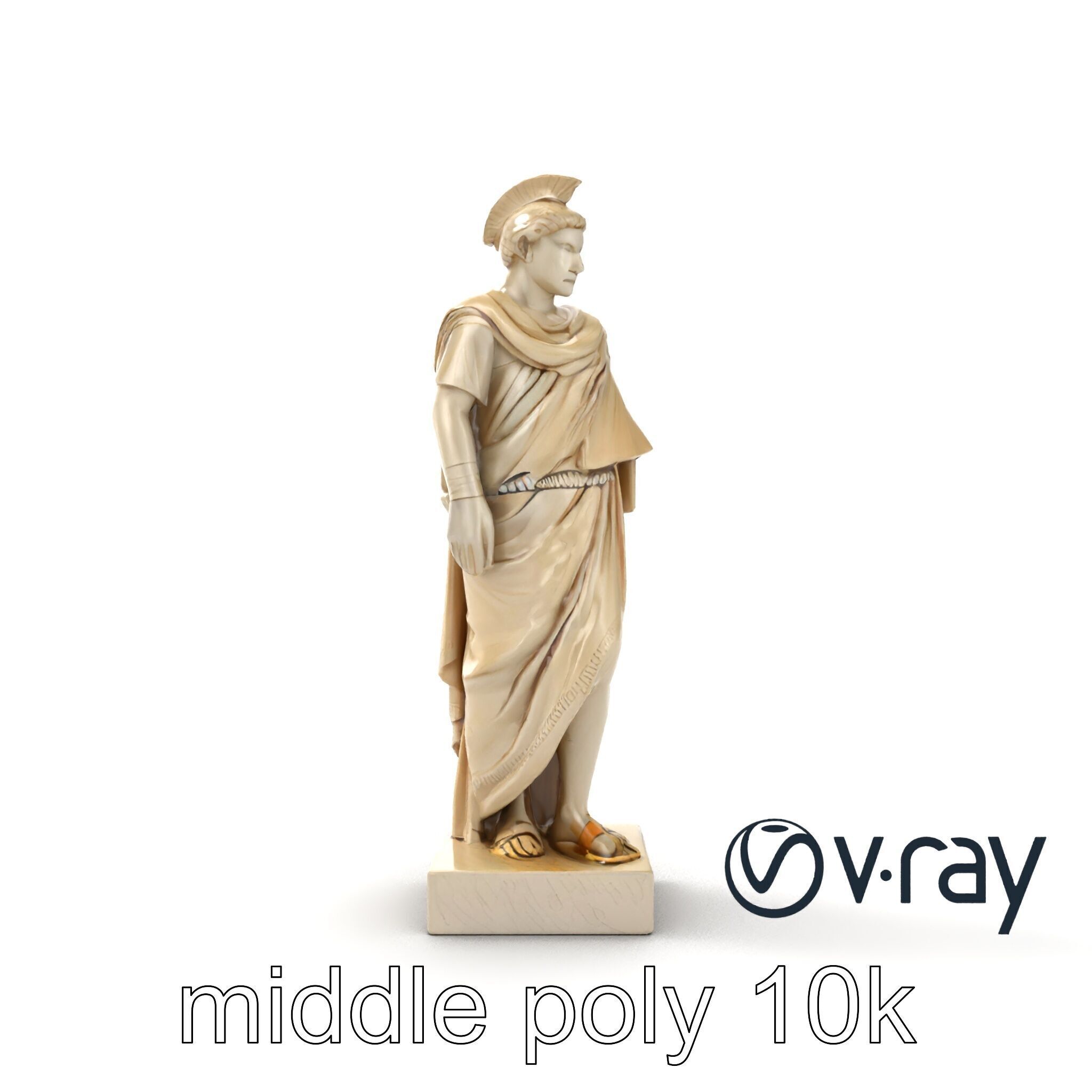 Charioteer of Delphi Statue model pack Low-poly 3D model_11