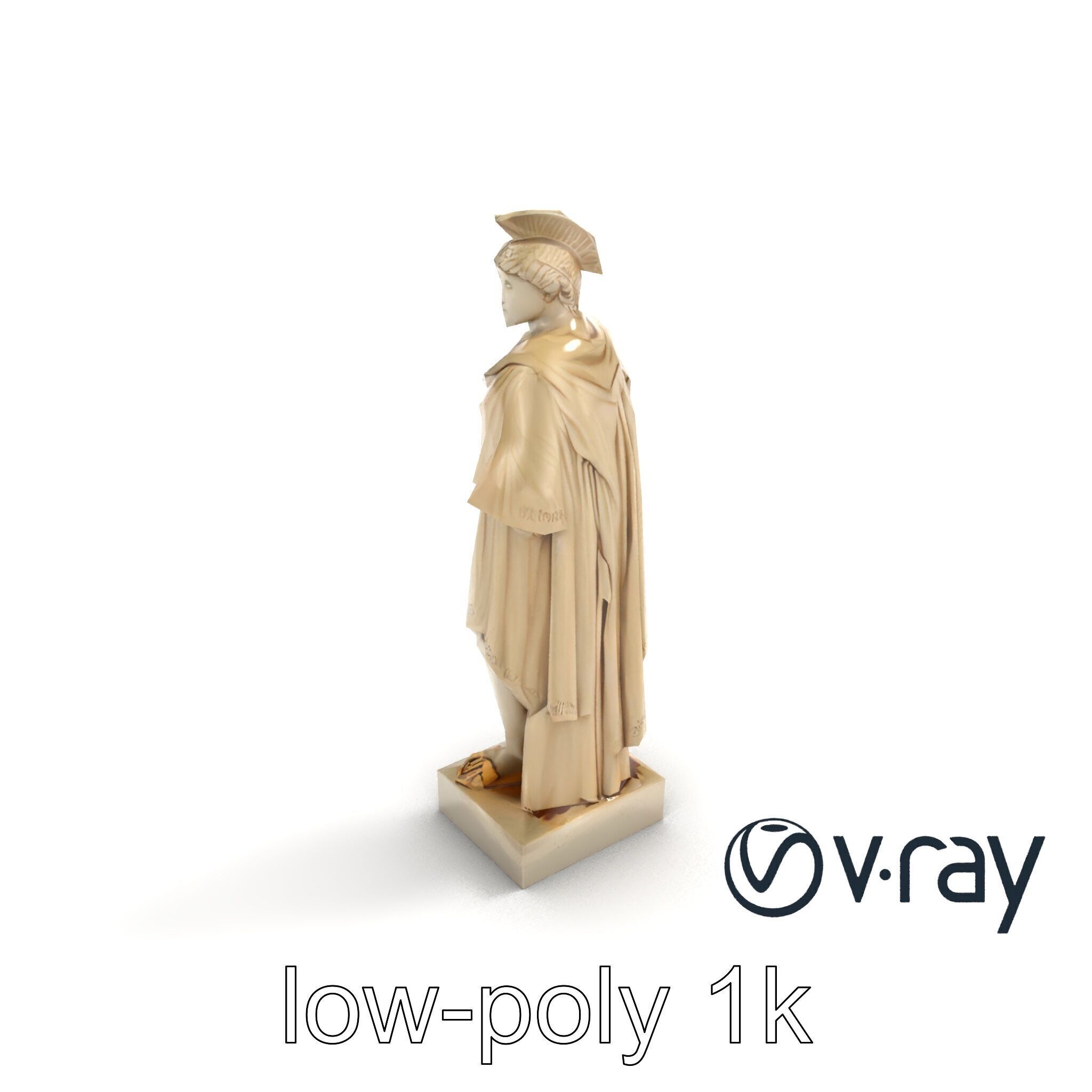 Charioteer of Delphi Statue model pack Low-poly 3D model_8
