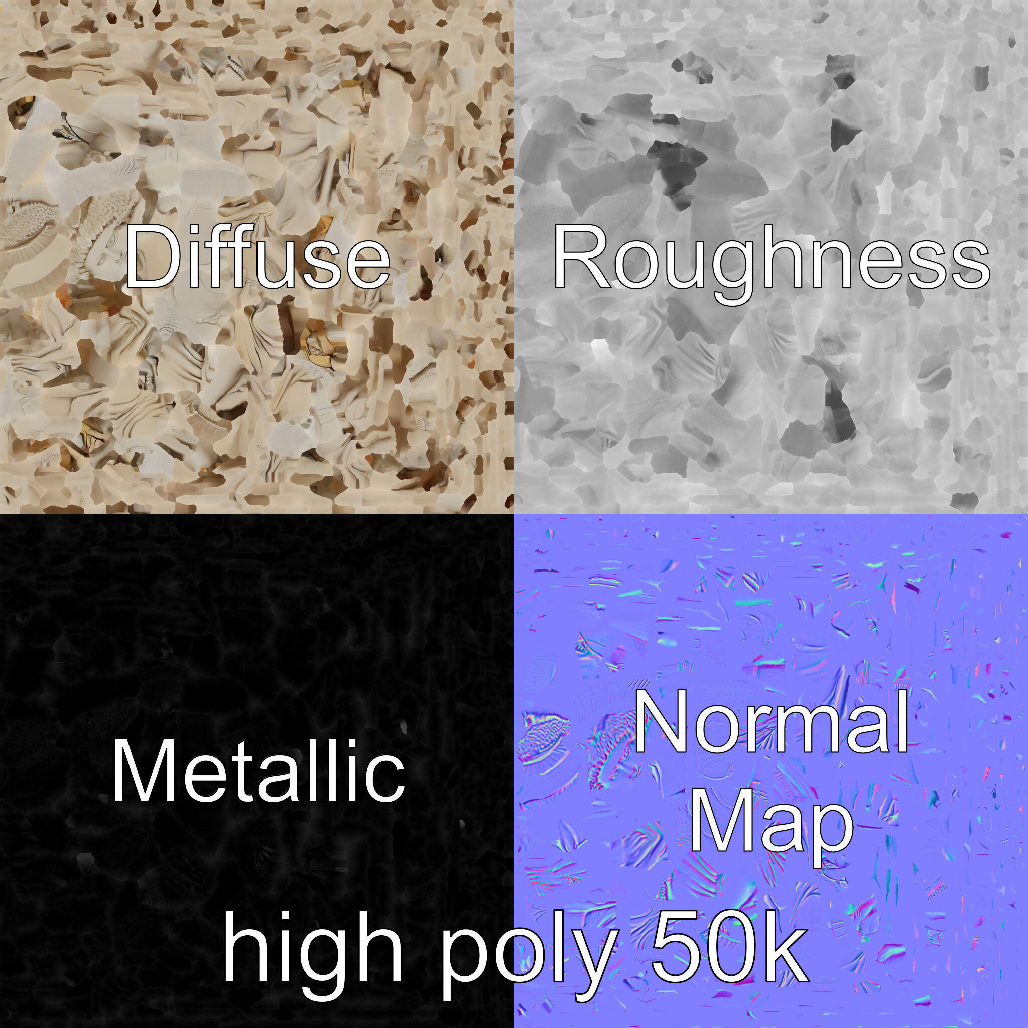 Charioteer of Delphi Statue model pack Low-poly 3D model_2