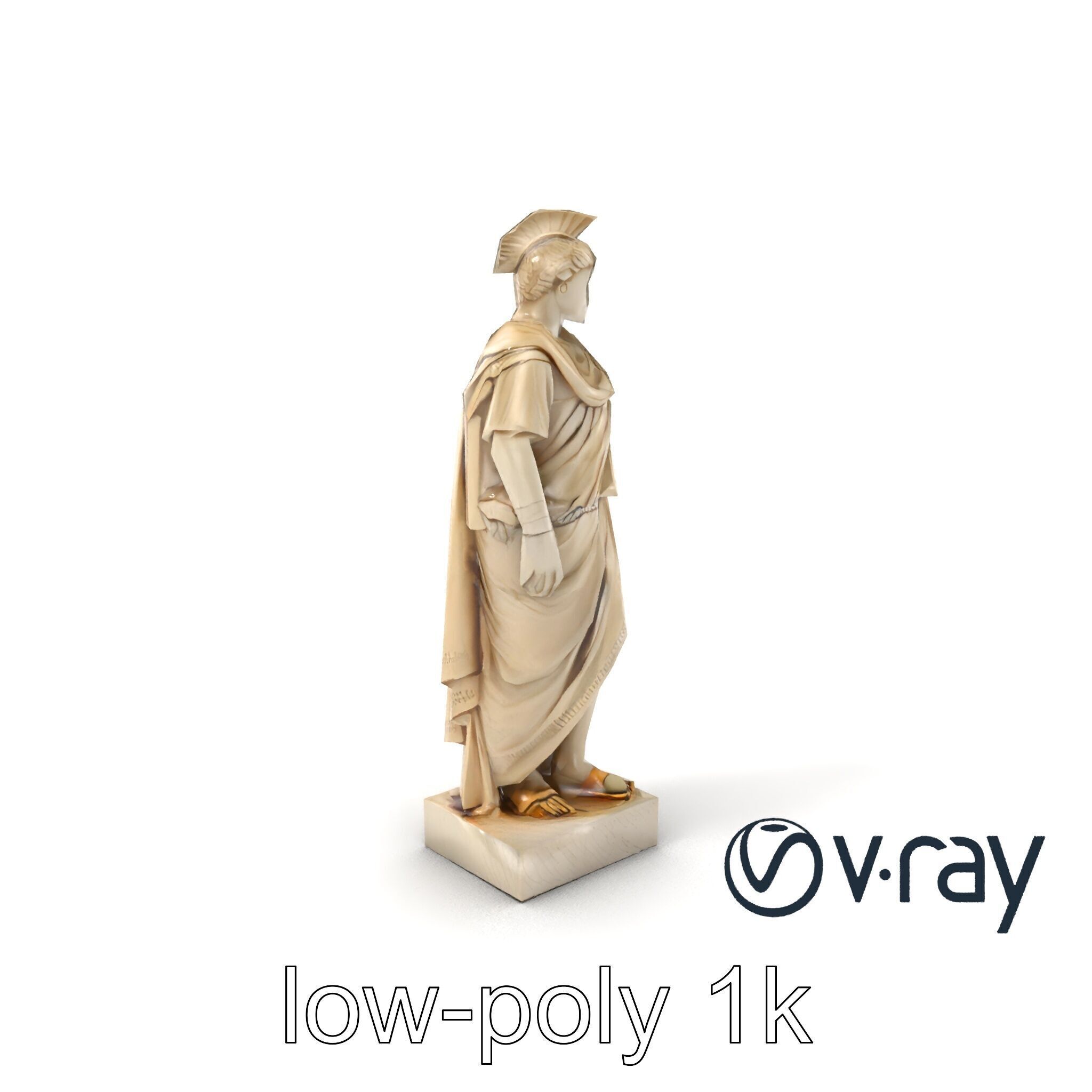 Charioteer of Delphi Statue model pack Low-poly 3D model_4