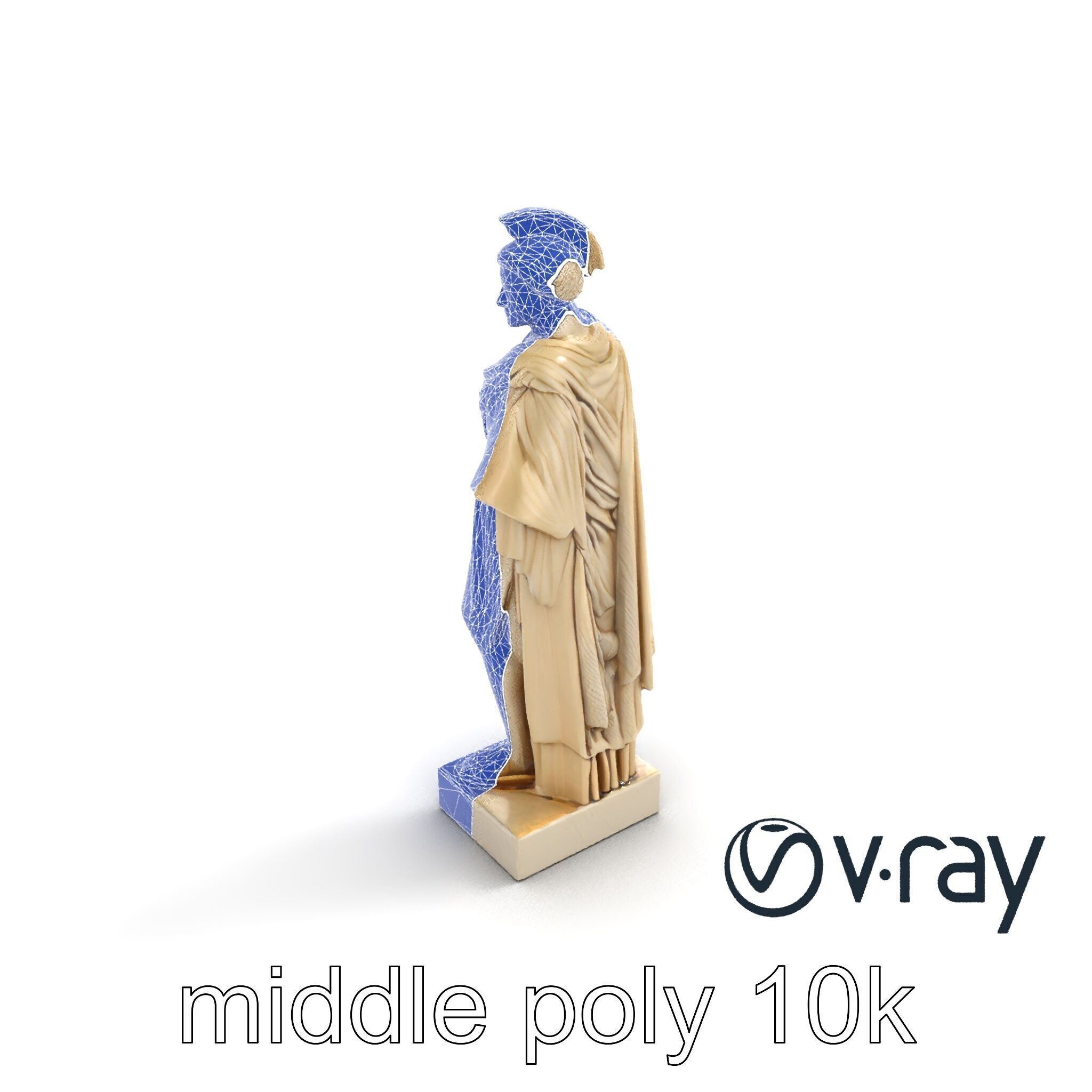 Charioteer of Delphi Statue model pack Low-poly 3D model_21