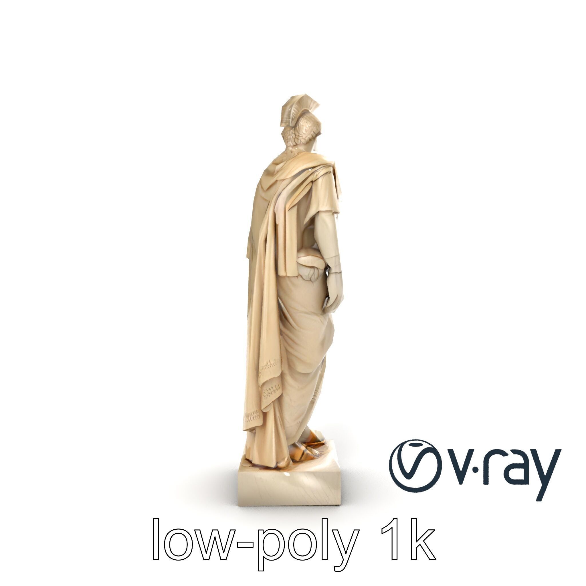 Charioteer of Delphi Statue model pack Low-poly 3D model_22