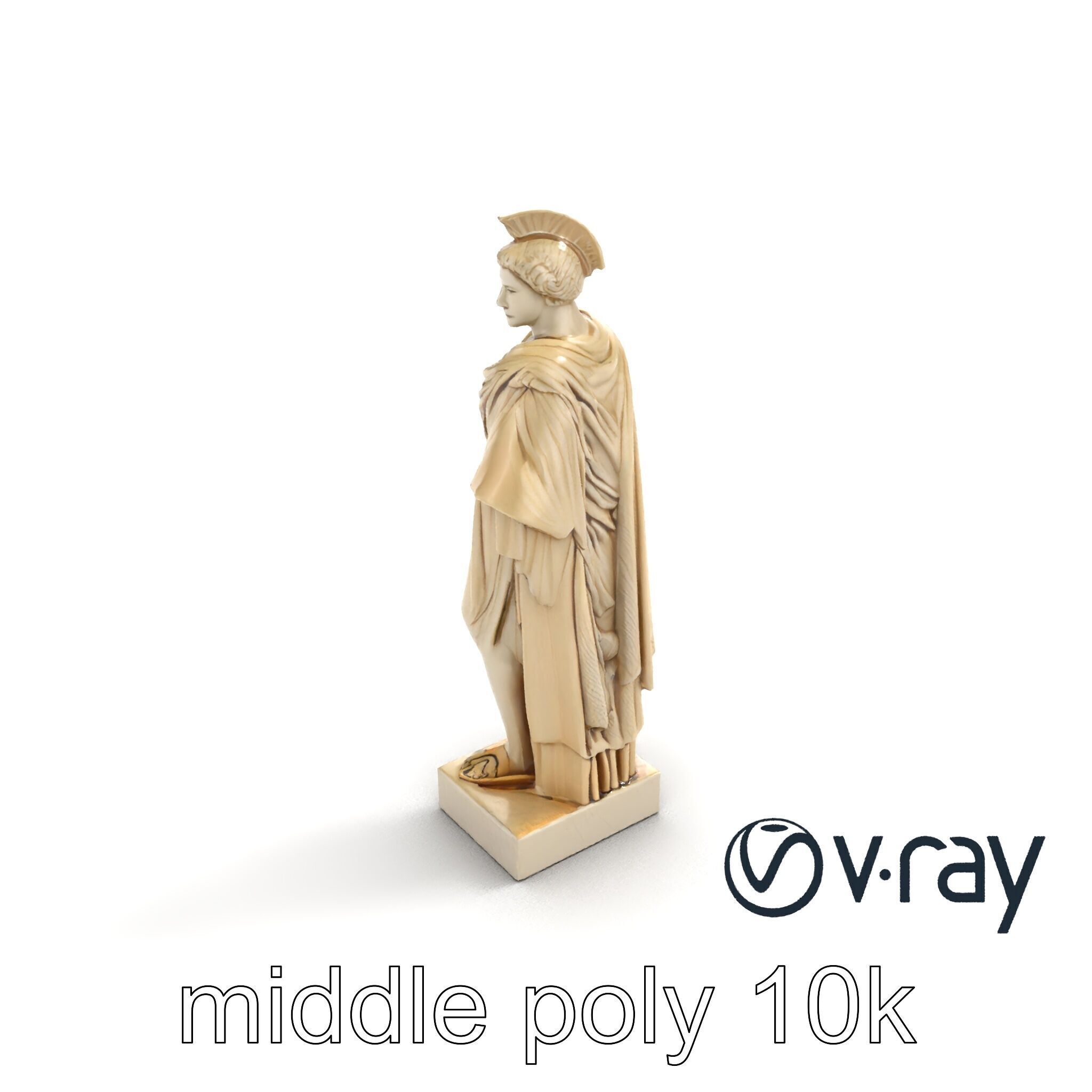 Charioteer of Delphi Statue model pack Low-poly 3D model_7