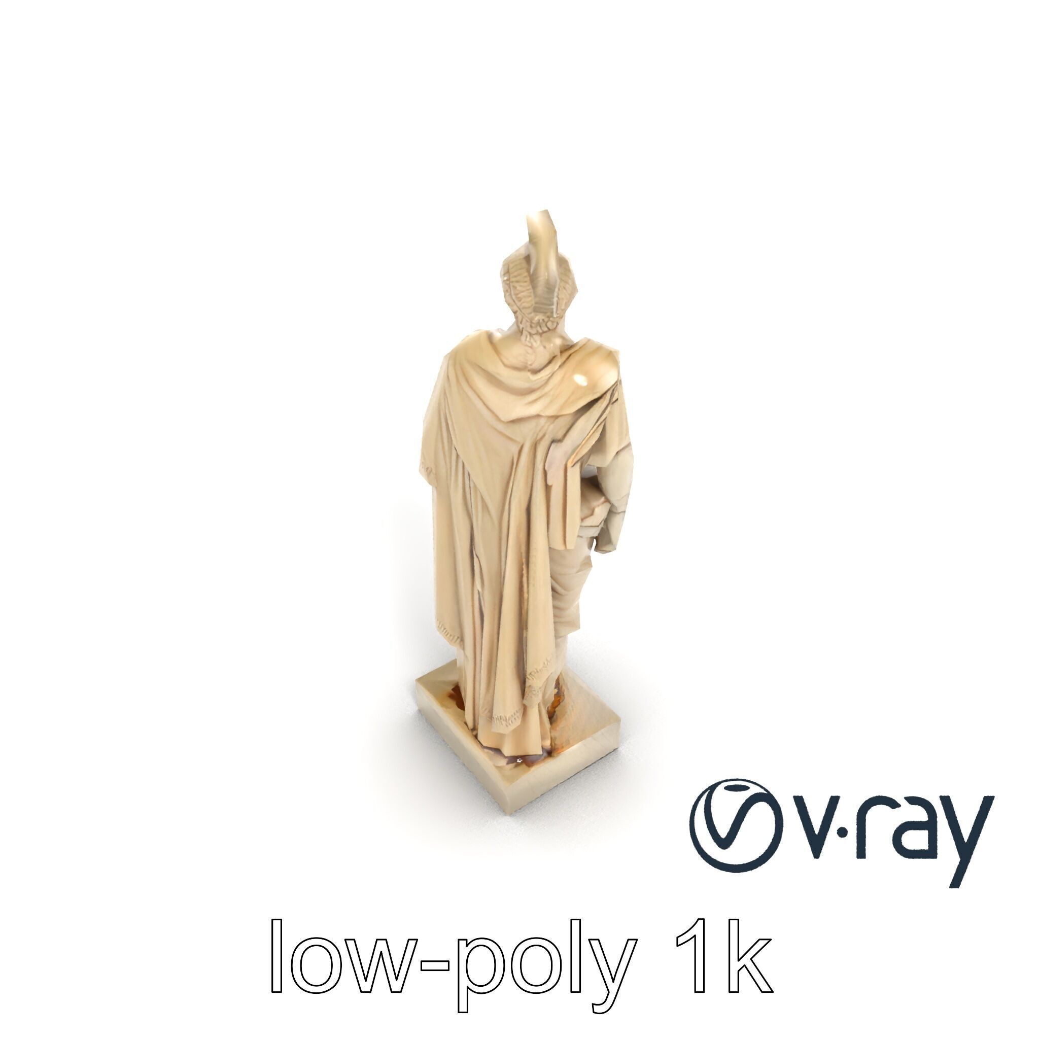 Charioteer of Delphi Statue model pack Low-poly 3D model_27