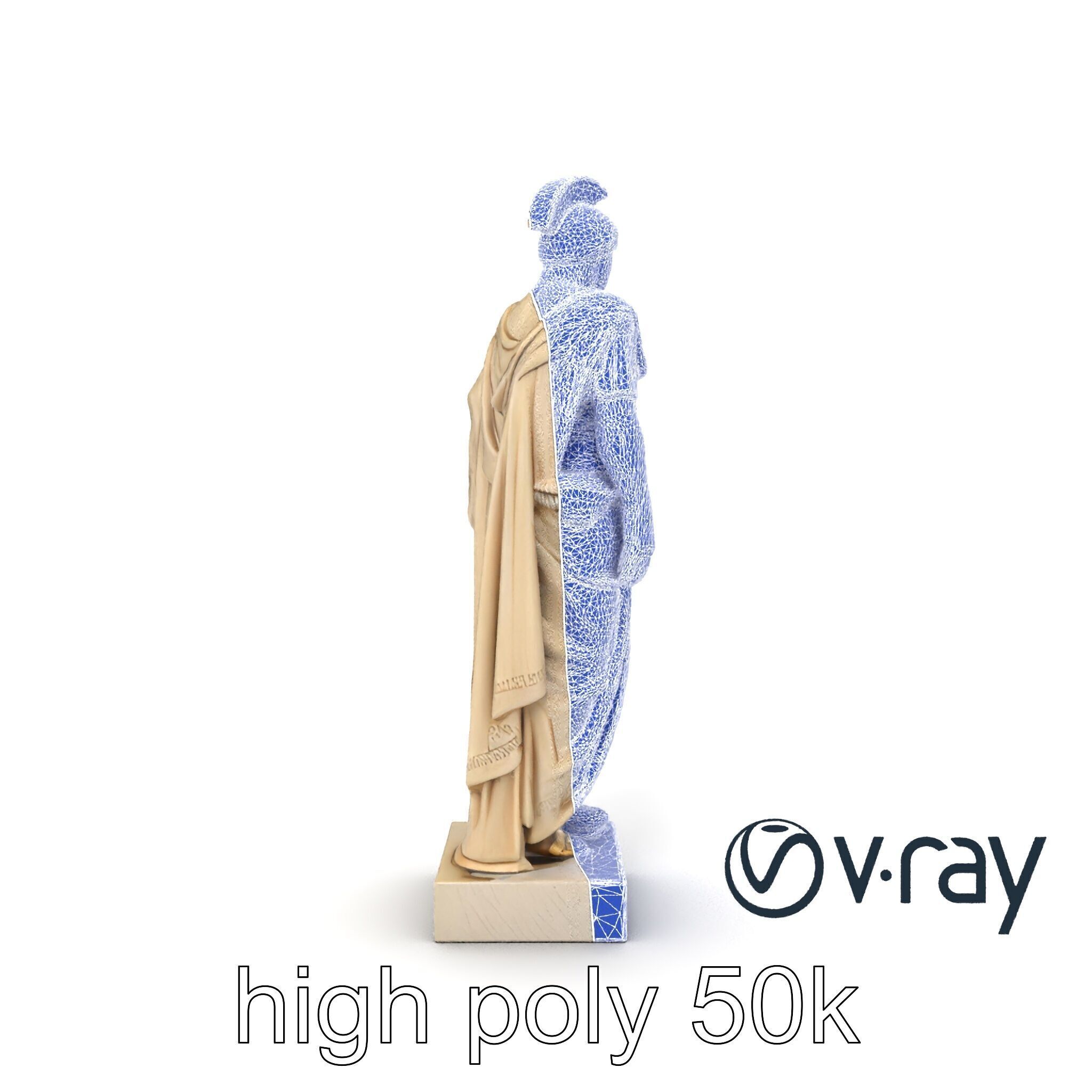 Charioteer of Delphi Statue model pack Low-poly 3D model_30