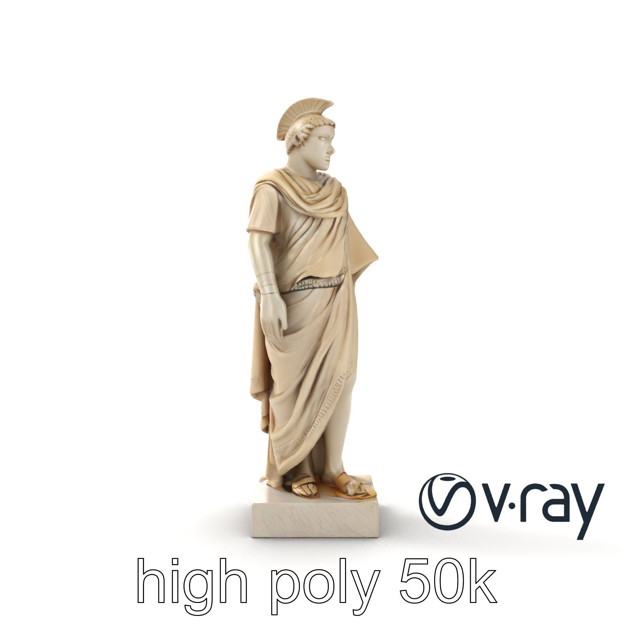 Charioteer of Delphi Statue model pack Low-poly 3D model_26