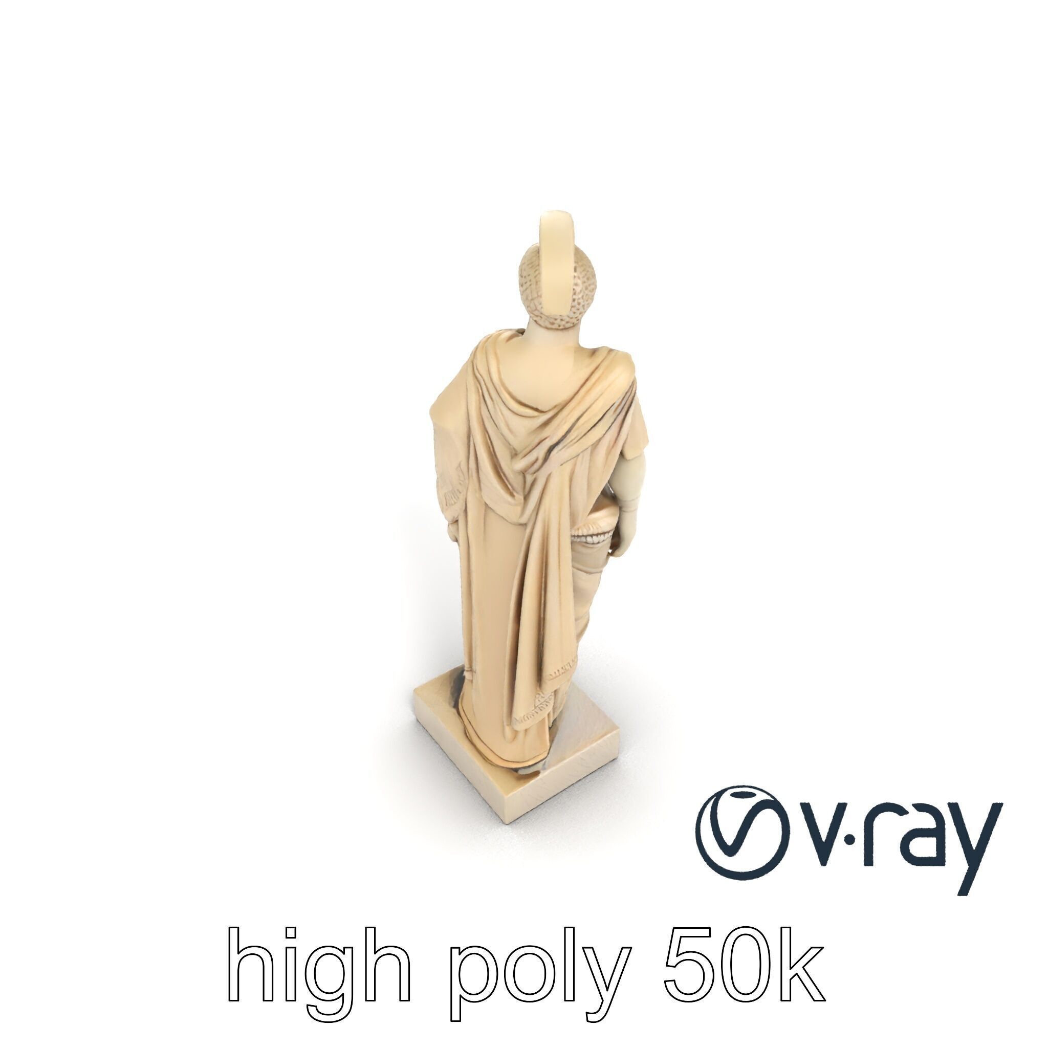 Charioteer of Delphi Statue model pack Low-poly 3D model_16