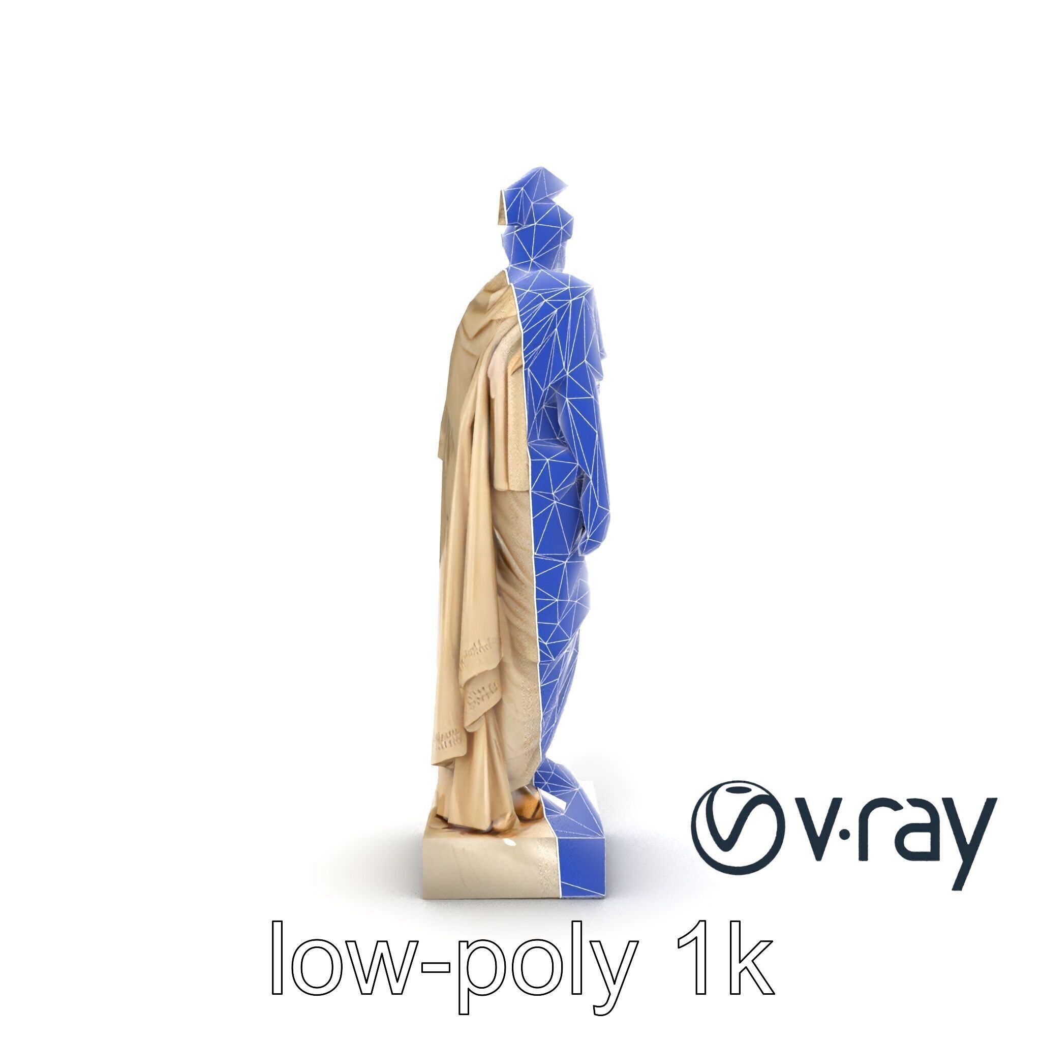 Charioteer of Delphi Statue model pack Low-poly 3D model_19