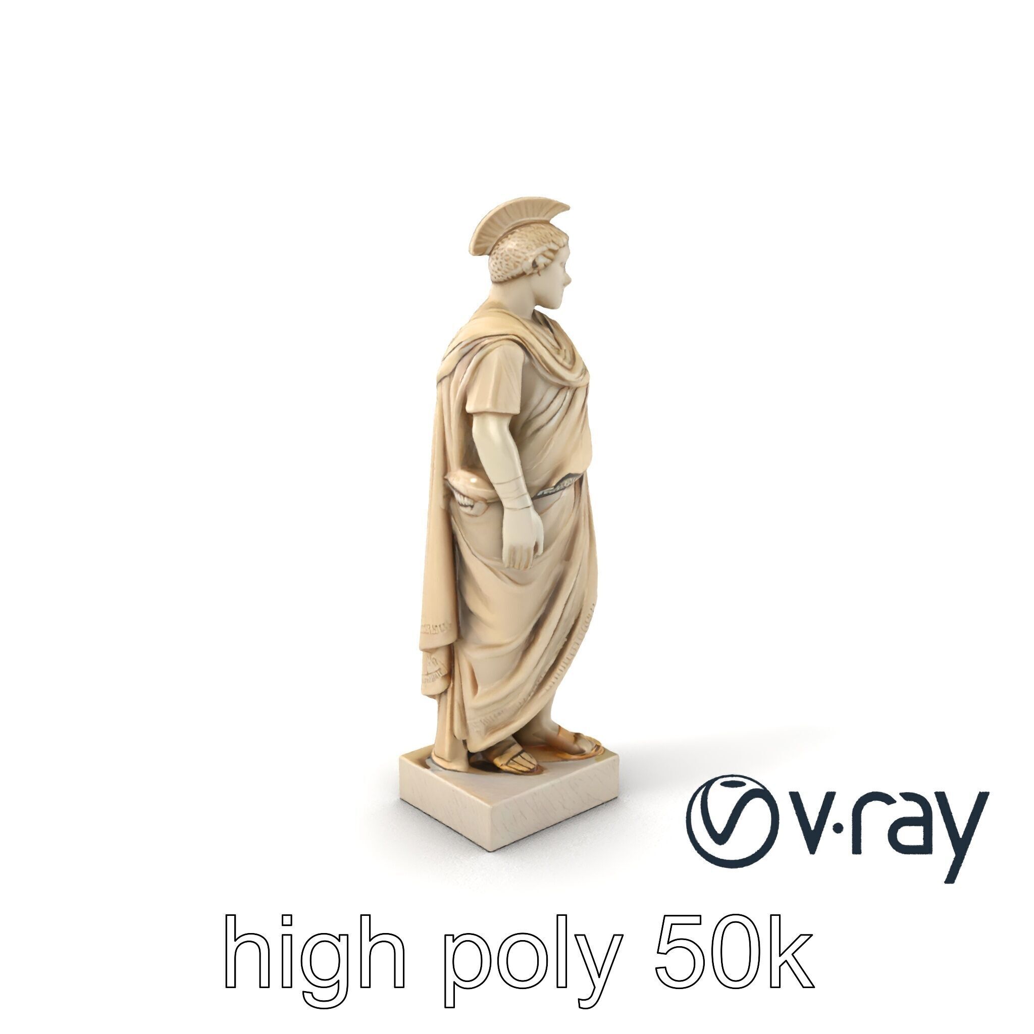 Charioteer of Delphi Statue model pack Low-poly 3D model_1