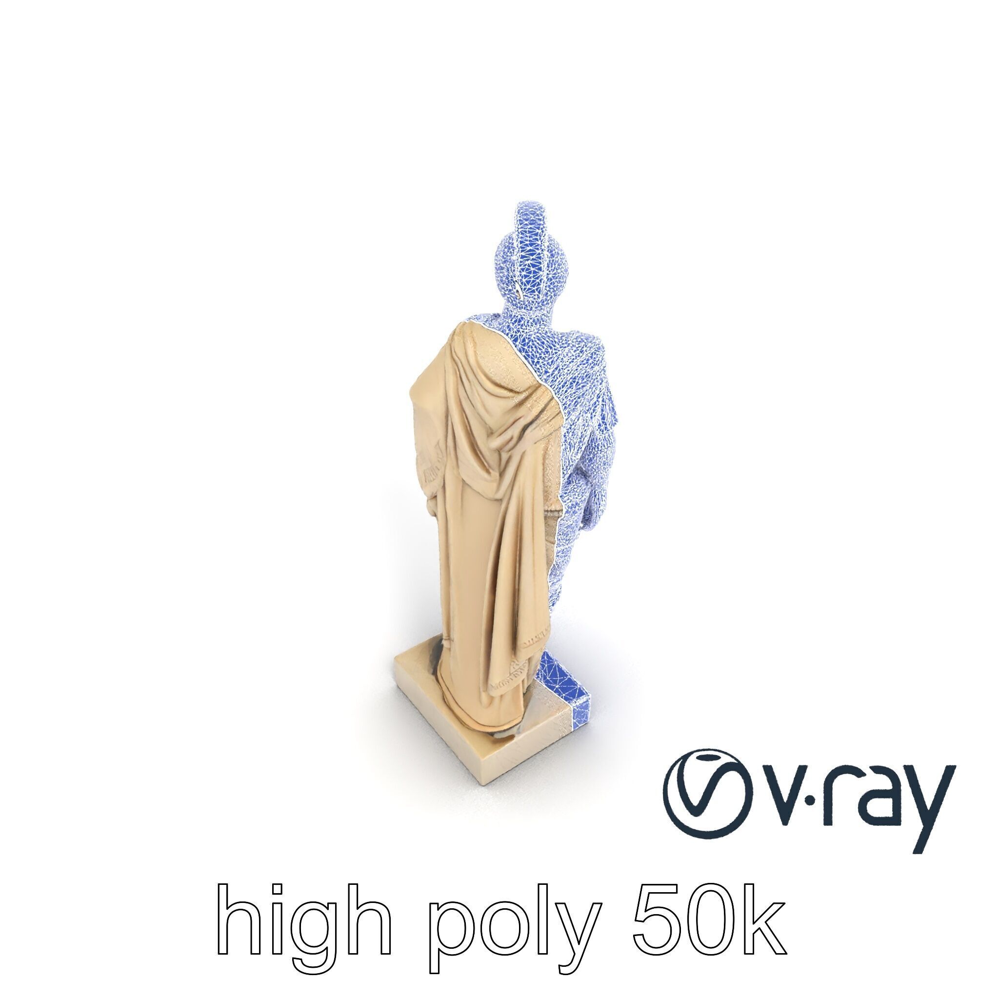 Charioteer of Delphi Statue model pack Low-poly 3D model_17