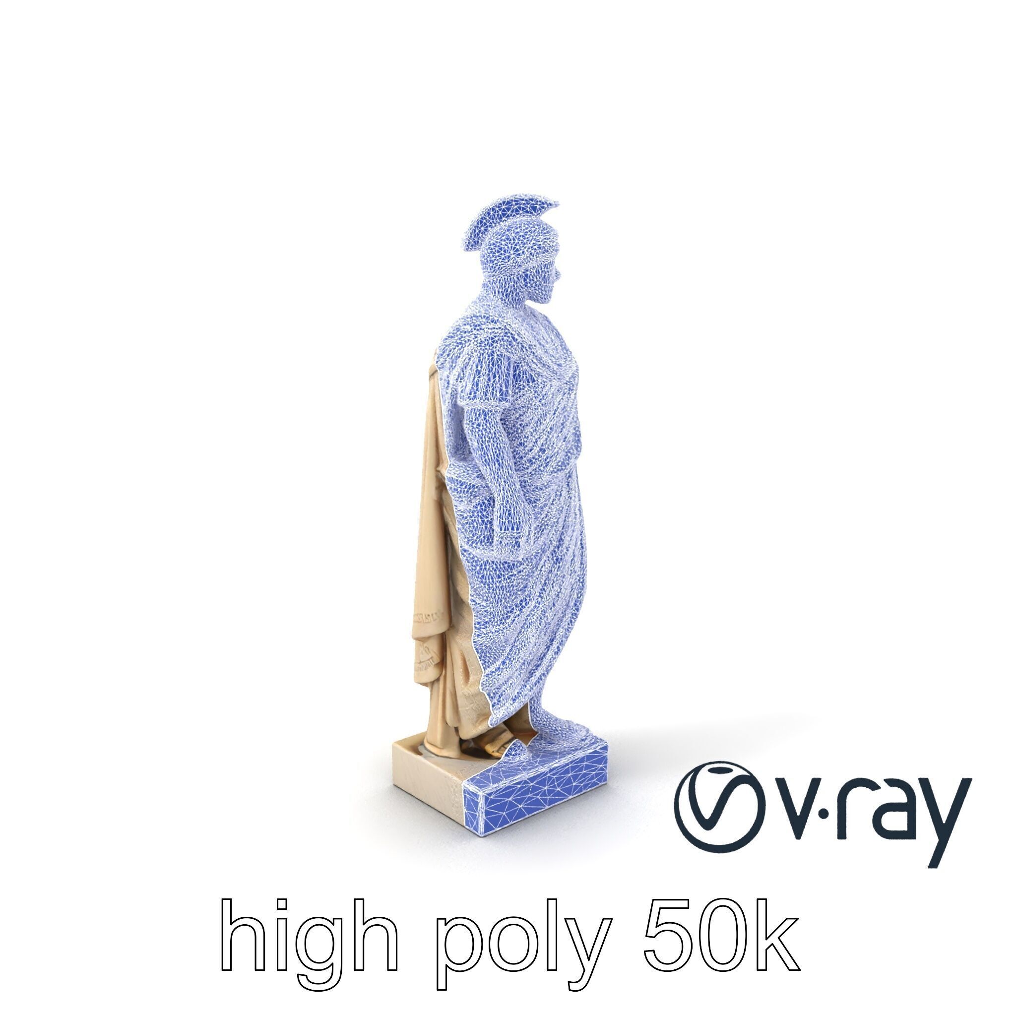 Charioteer of Delphi Statue model pack Low-poly 3D model_31