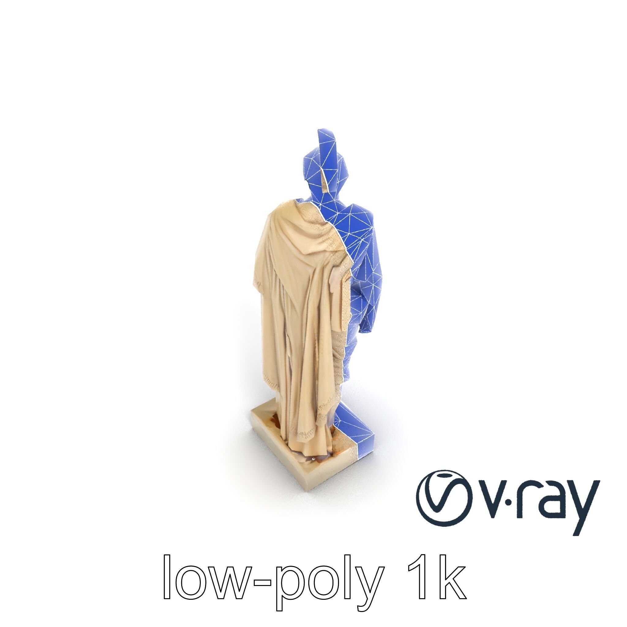 Charioteer of Delphi Statue model pack Low-poly 3D model_15